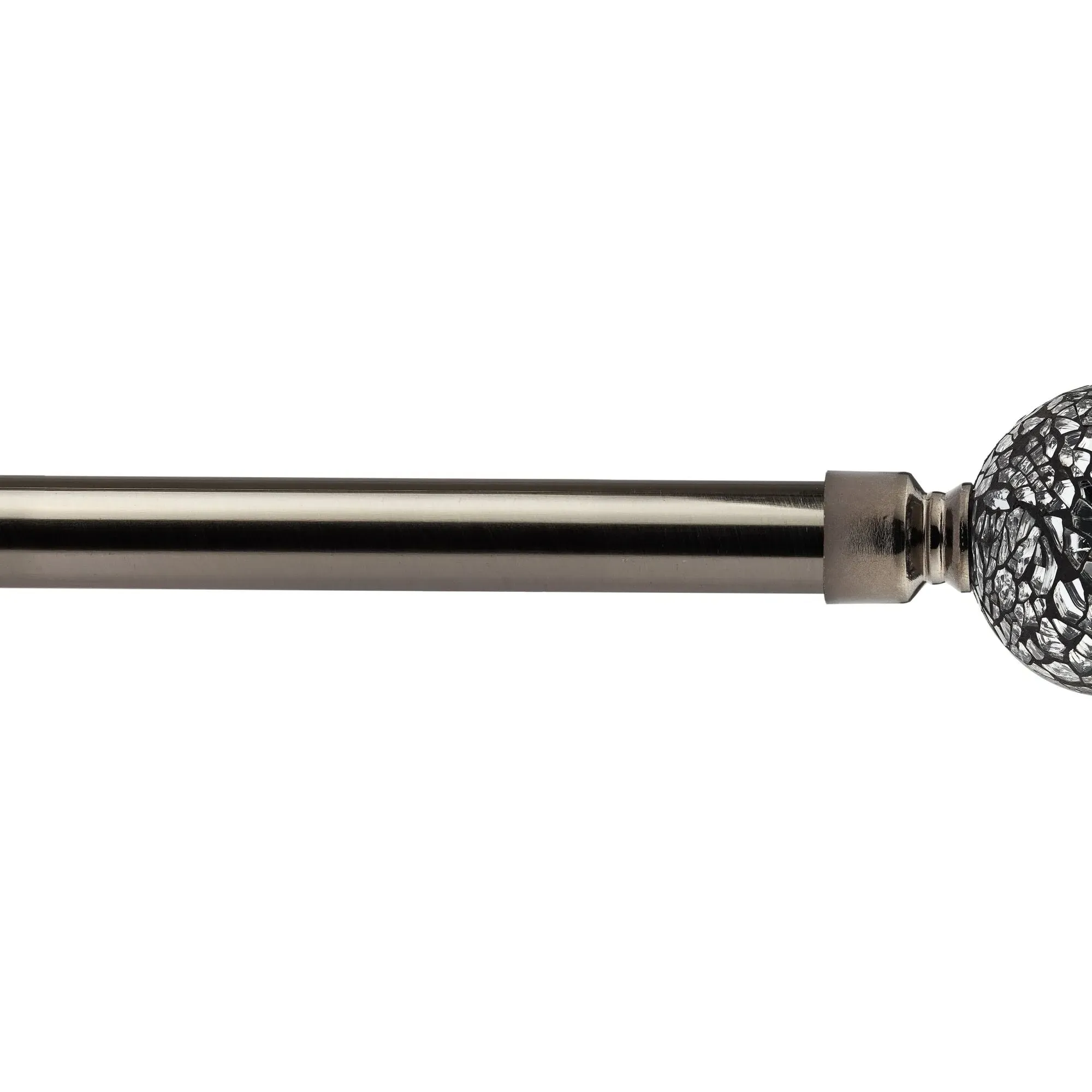 Extendable Curtain Pole with Cut Glass - Black image