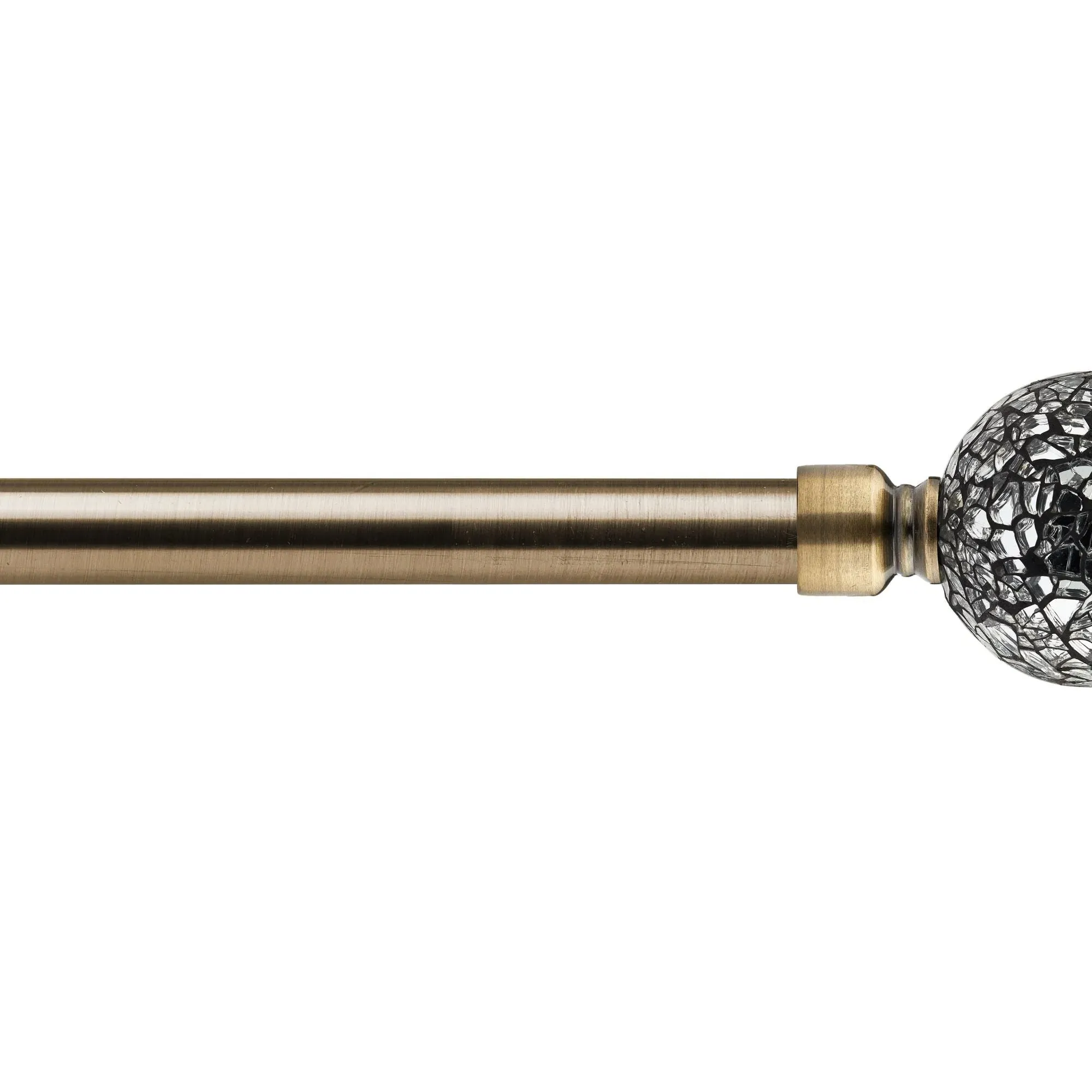 Extendable Curtain Pole with Cut Glass - Brass