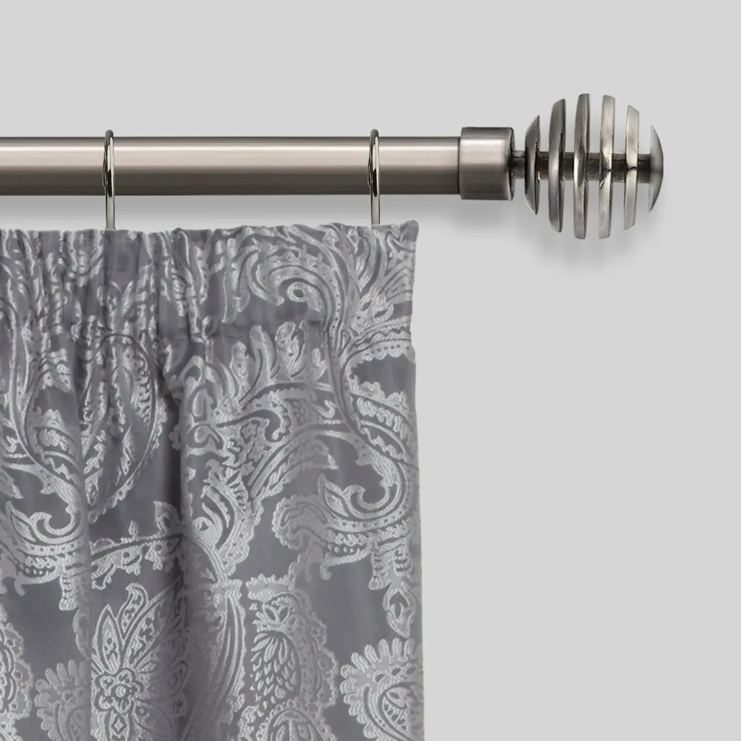 Extendable Curtain Pole with Sliced Design - Black