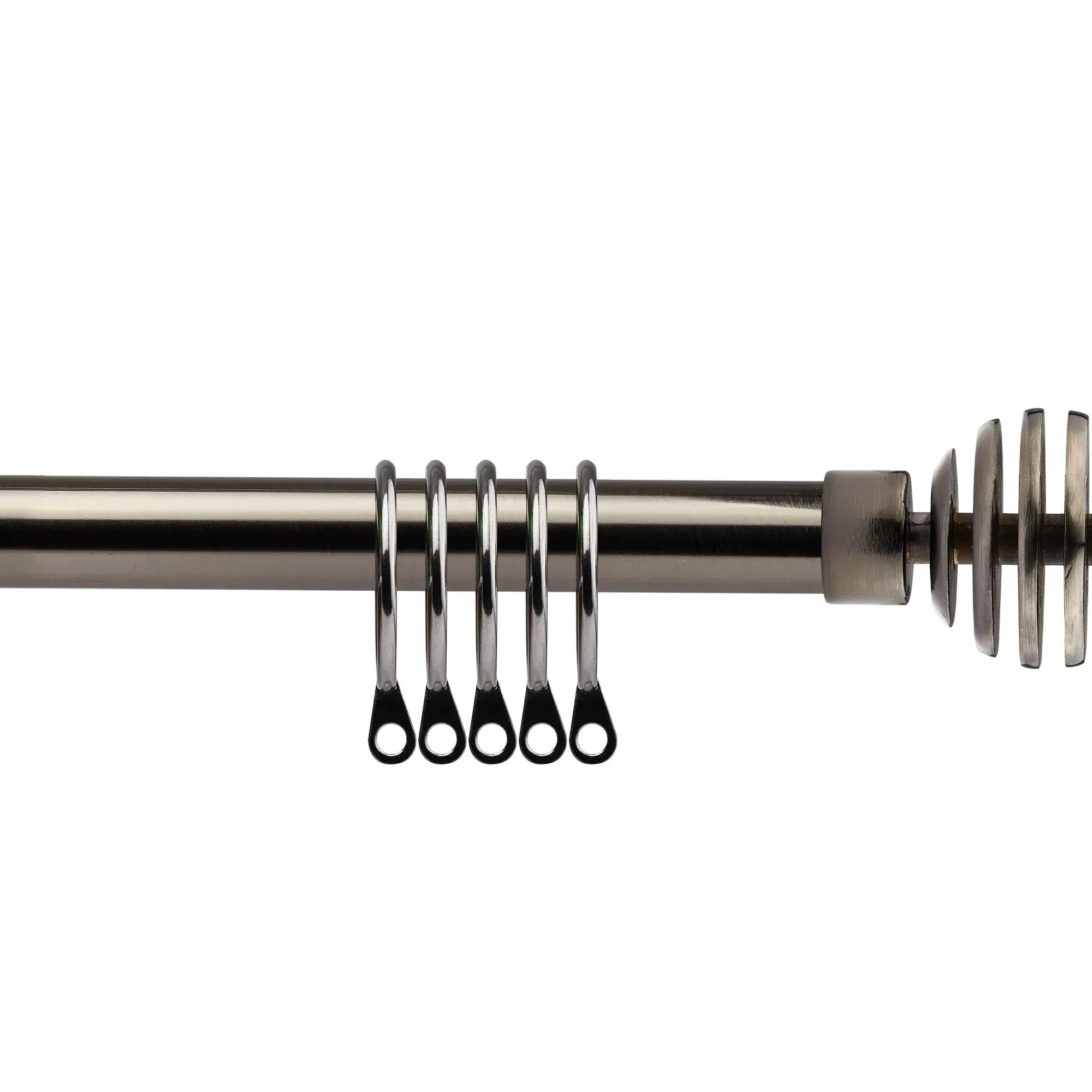 Extendable Curtain Pole with Sliced Design - Black