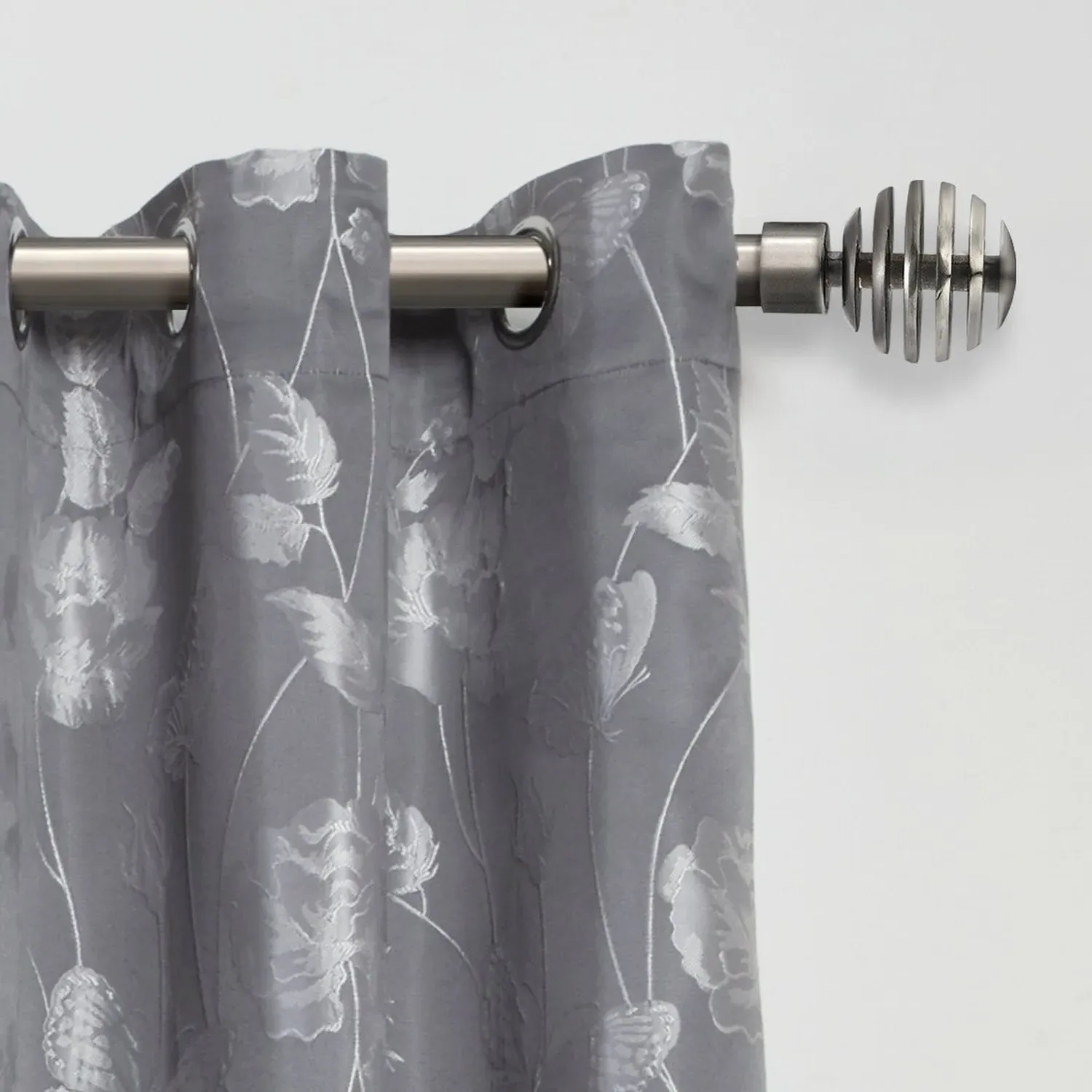 Extendable Curtain Pole with Sliced Design - Black