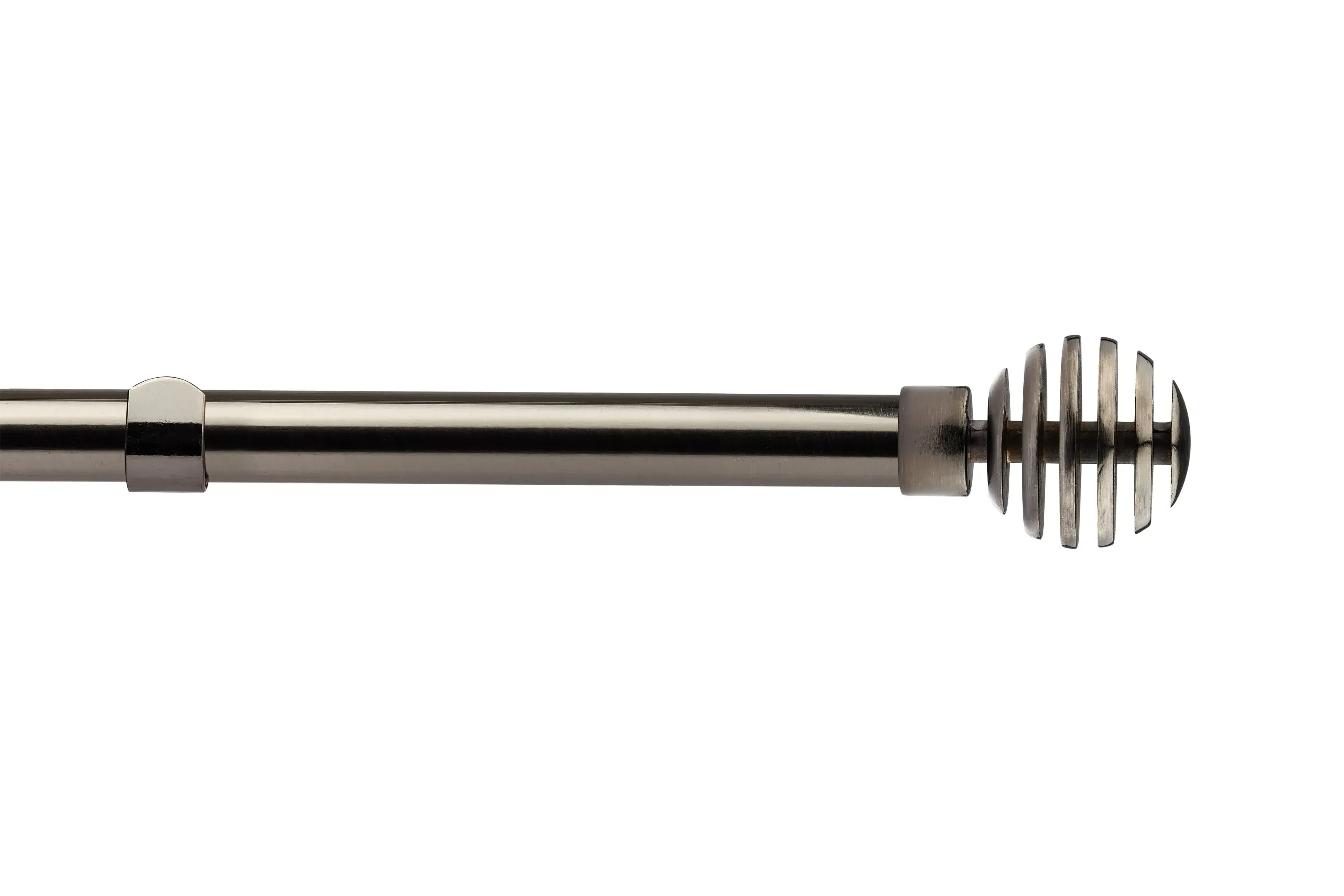 Extendable Curtain Pole with Sliced Design - Black image