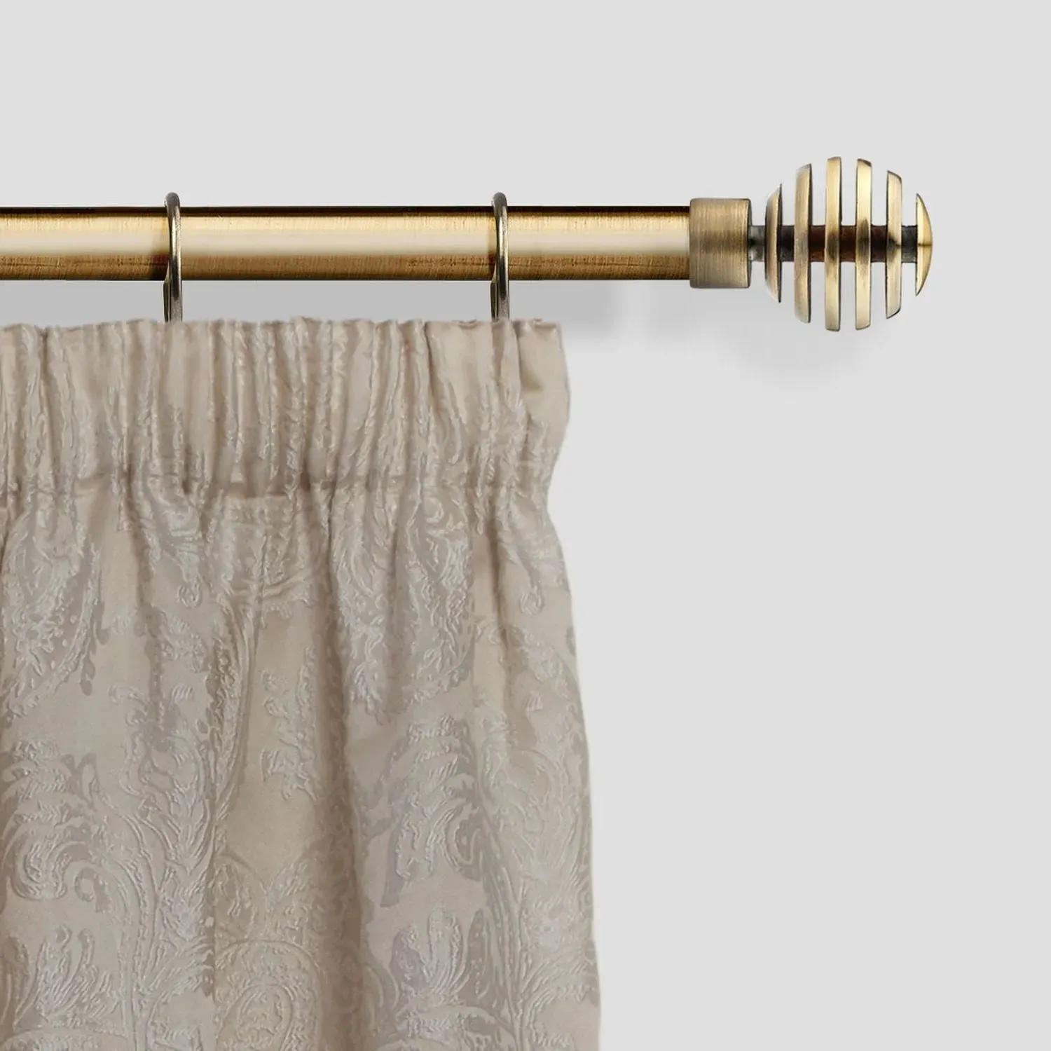 Extendable Curtain Pole with Sliced Design - Brass