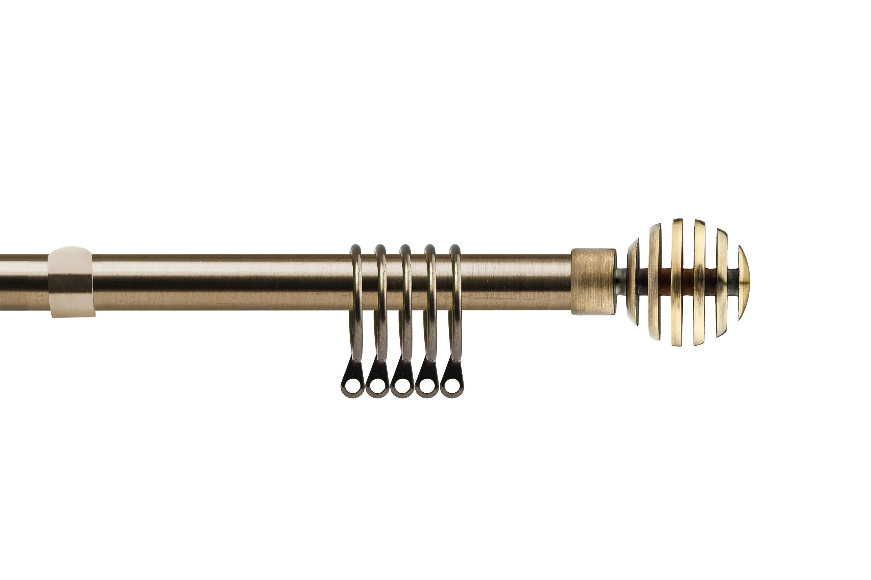 Extendable Curtain Pole with Sliced Design - Brass