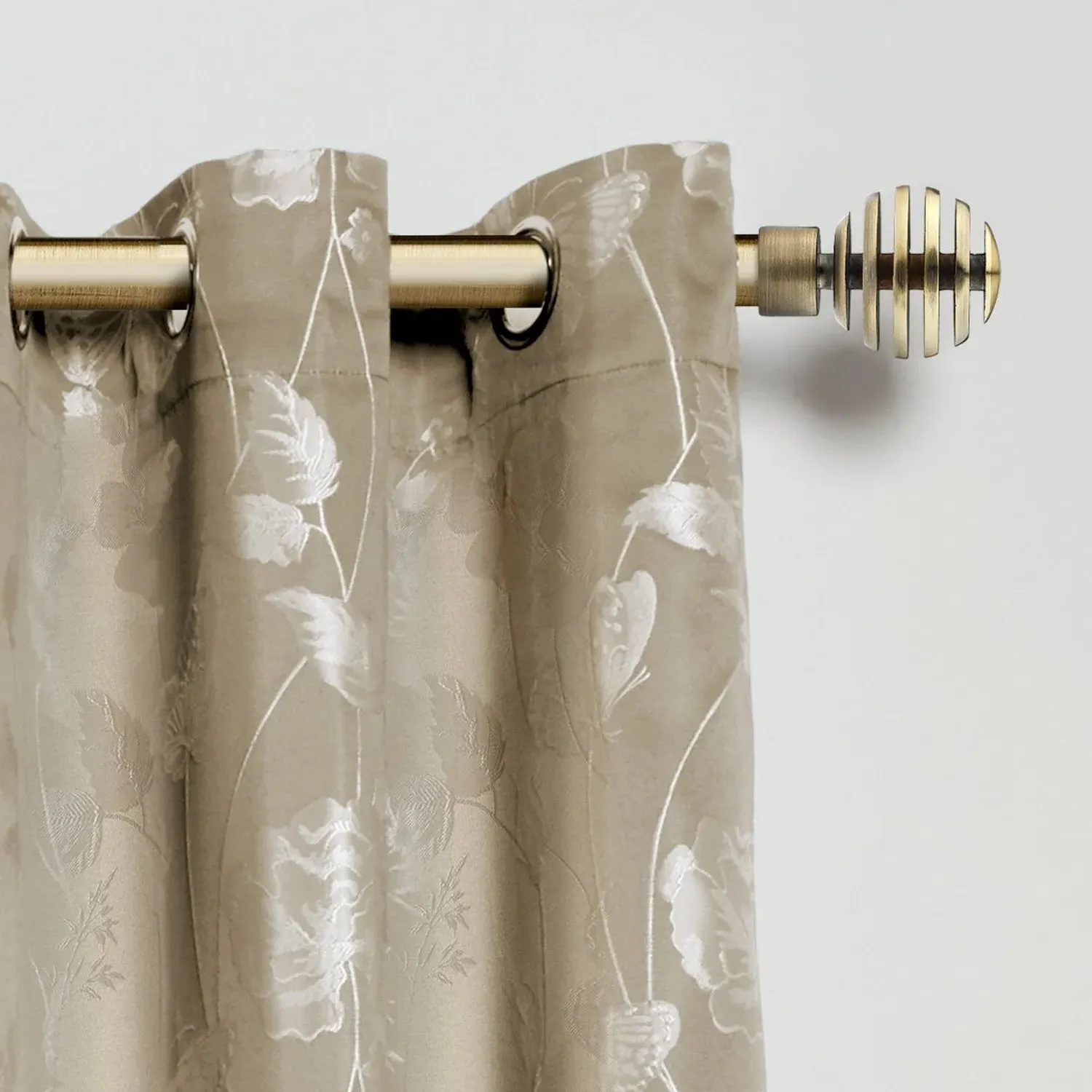 Extendable Curtain Pole with Sliced Design - Brass