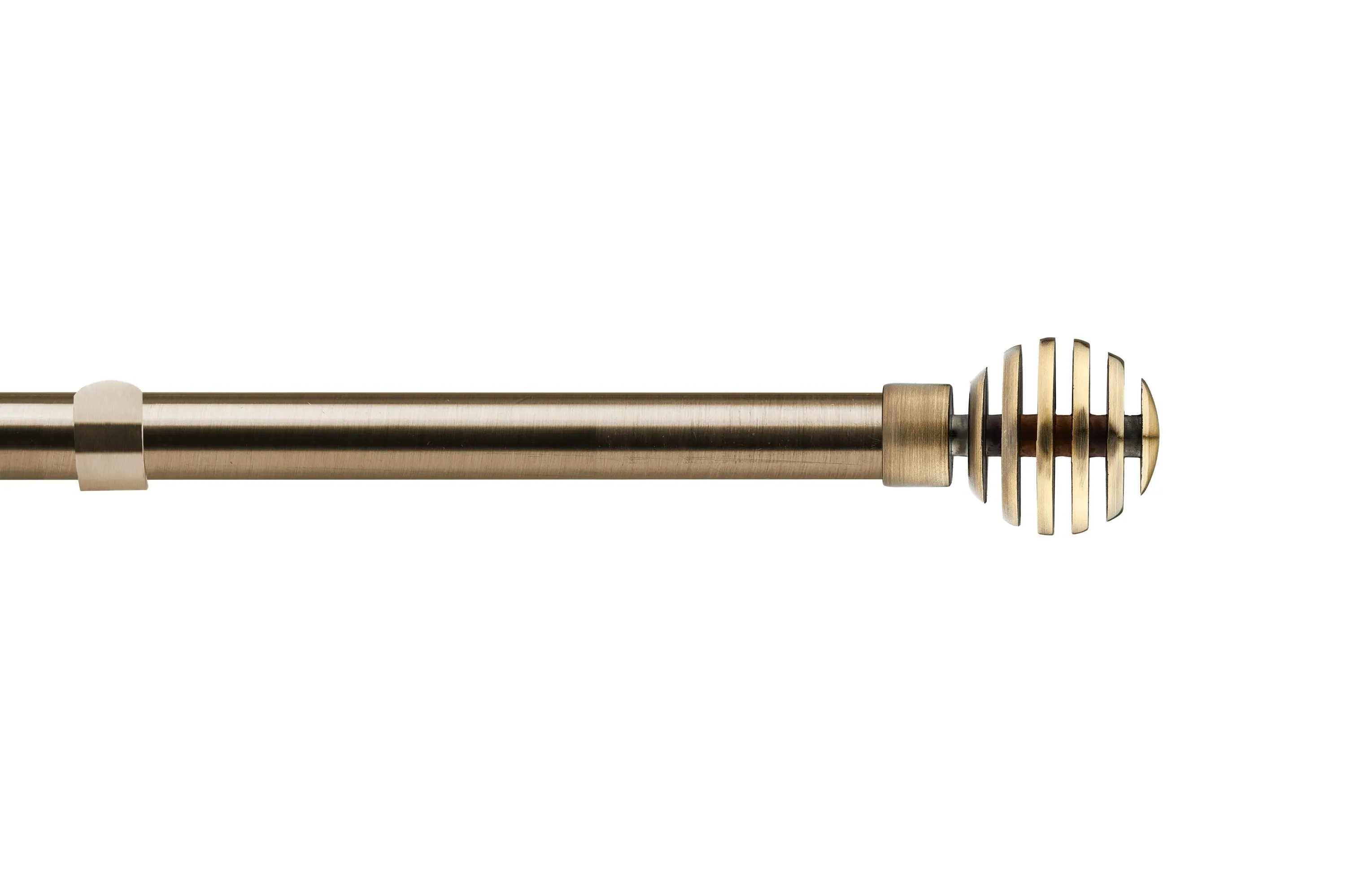 Extendable Curtain Pole with Sliced Design - Brass