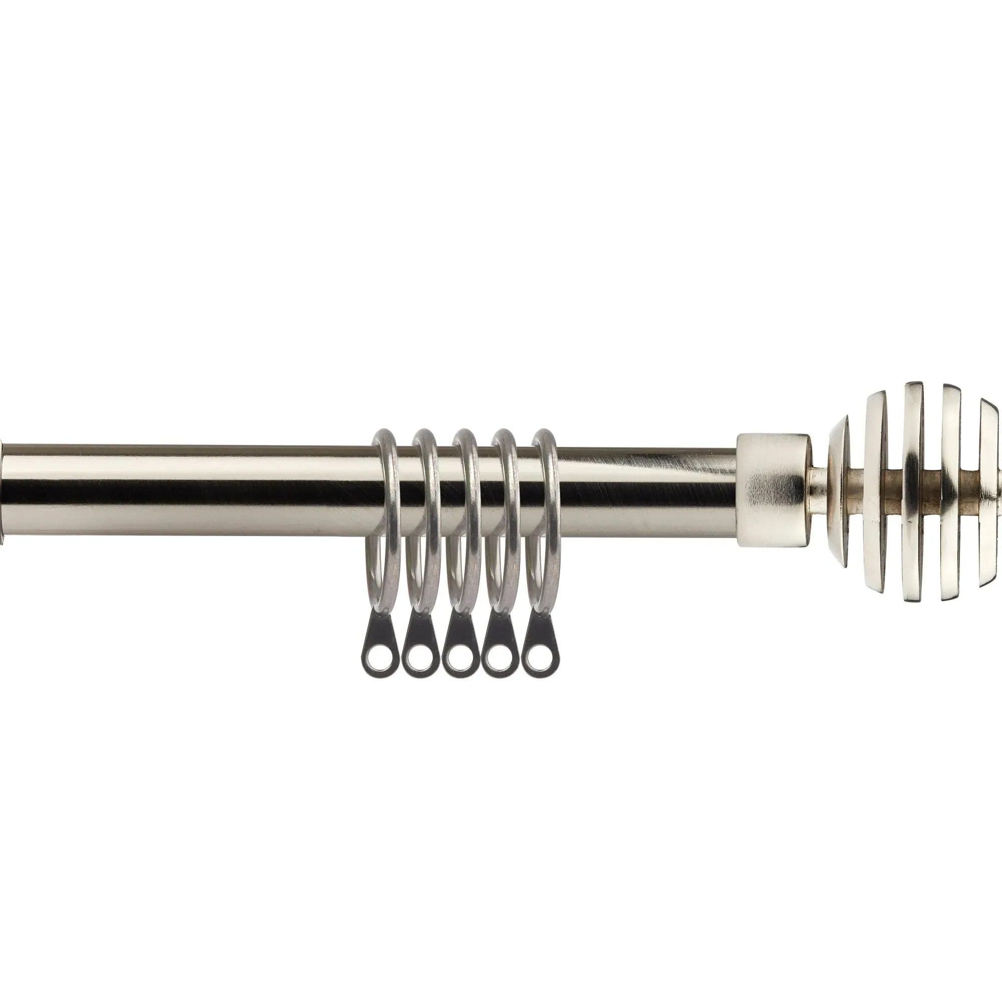 Extendable Curtain Pole with Sliced Design - Silver