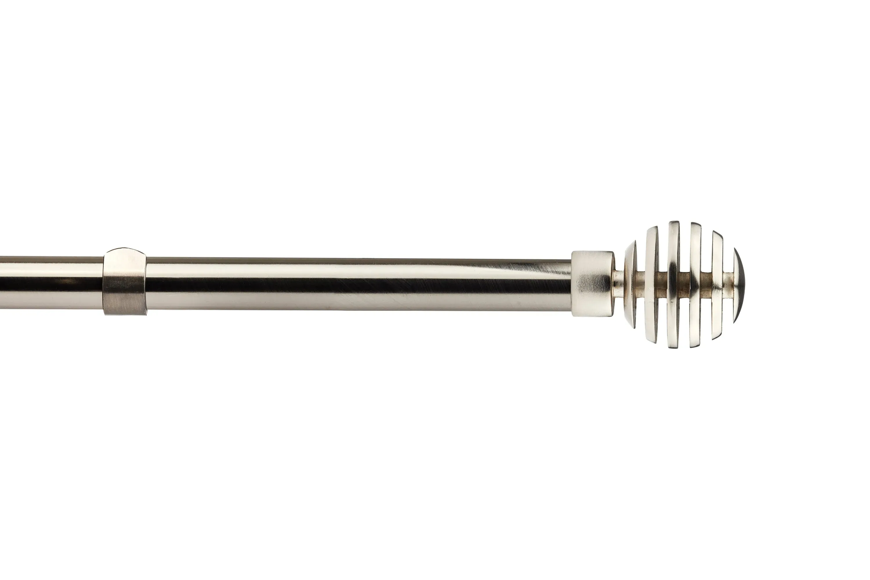 Extendable Curtain Pole with Sliced Design - Silver