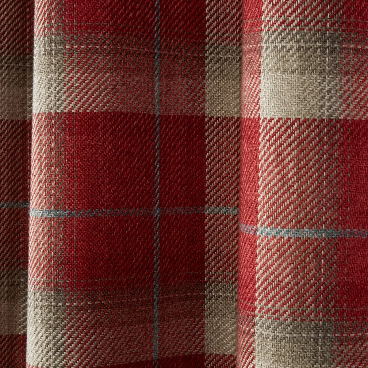 Eyelet Curtains Blackout Lined - Red, Woven