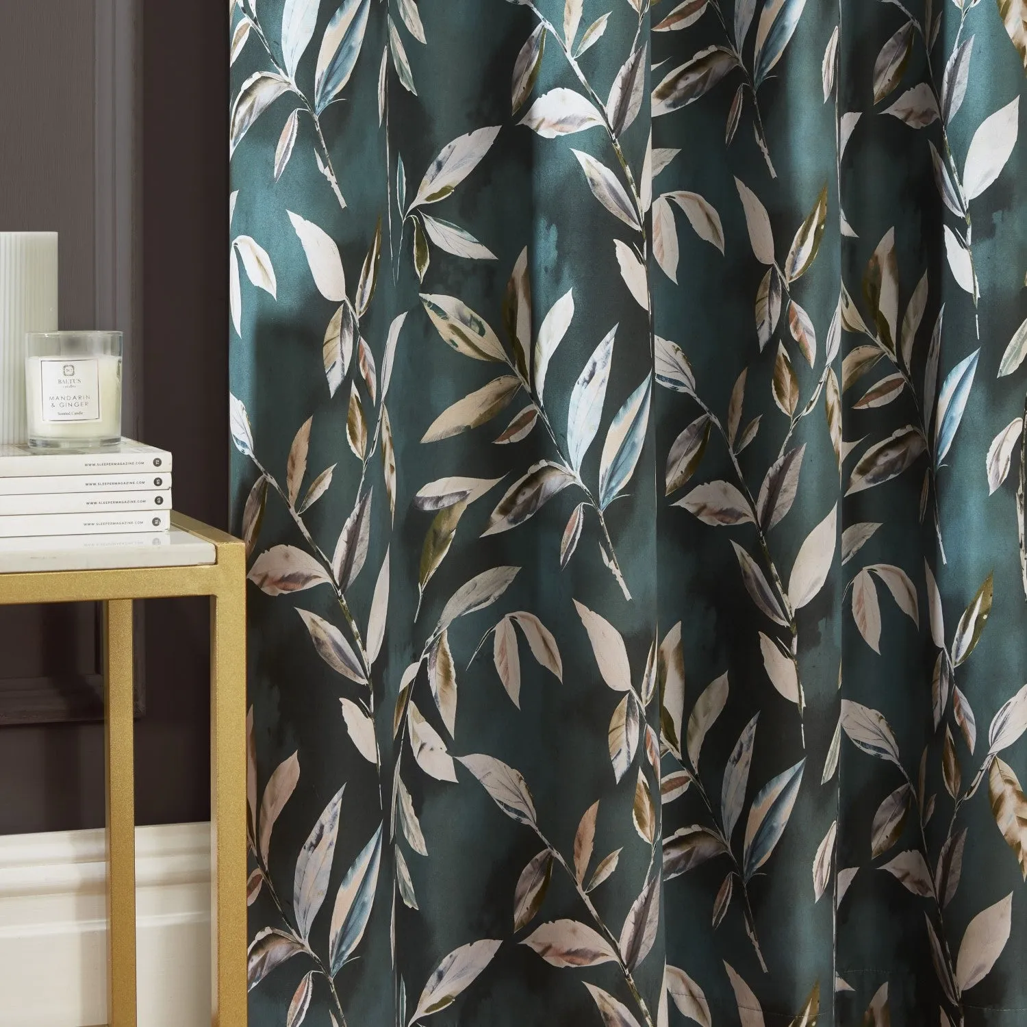 Eyelet Curtains with Blackout Lining - Green image