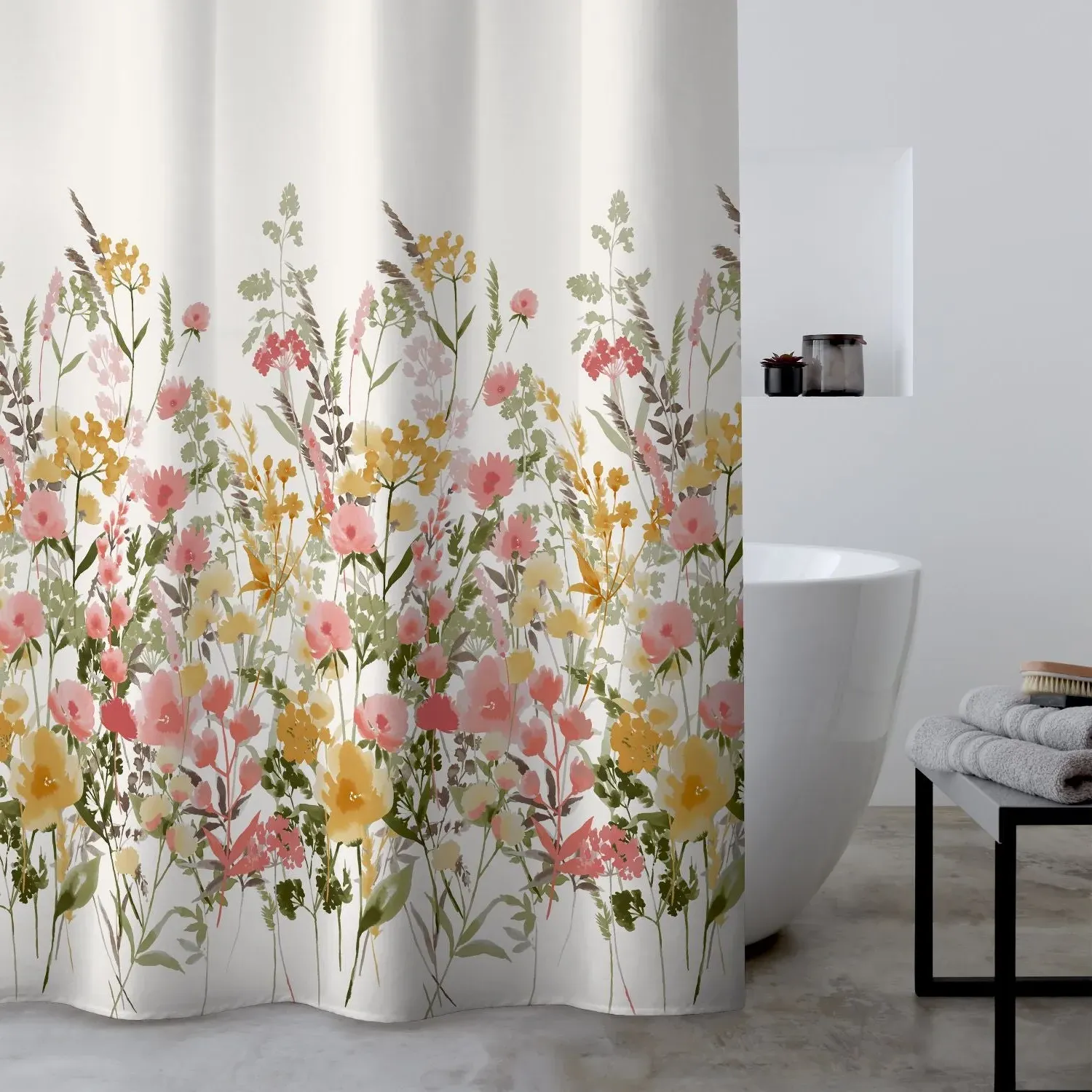 Eyelet Shower Curtain - Pink, Water-Resistant