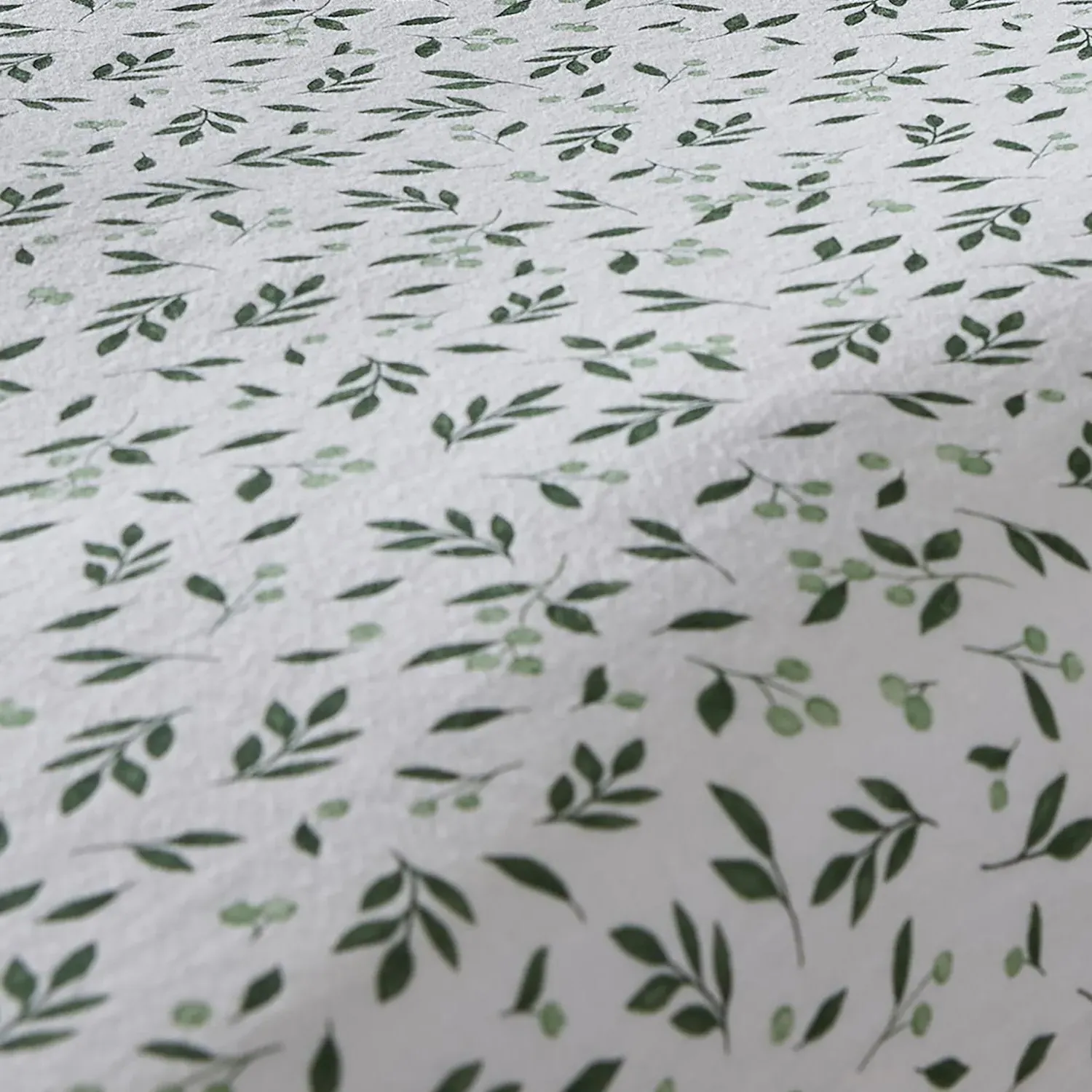 Falling Leaf Super King Fitted Sheet - White, Brushed Cotton by Julian Charles, image 2