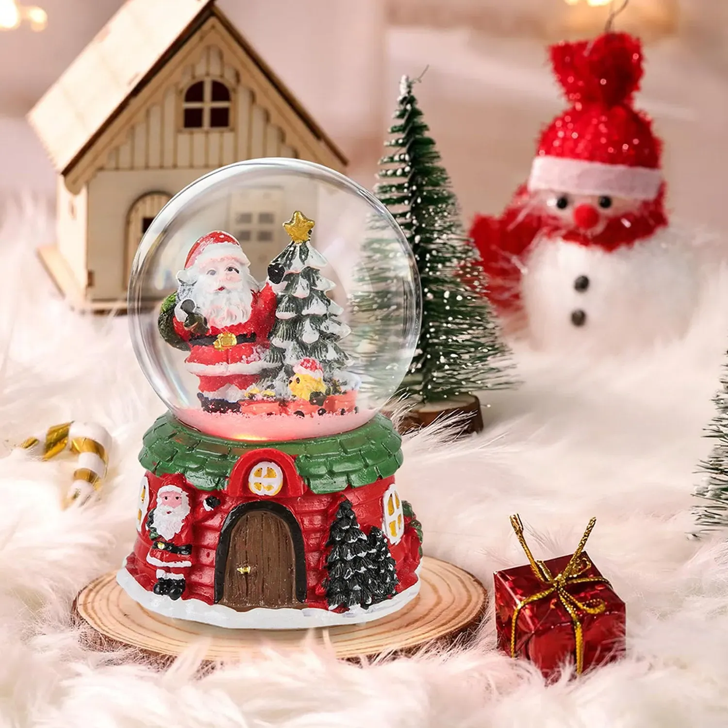 Father Christmas Music Snow Globe Ornament by Julian Charles, image 2