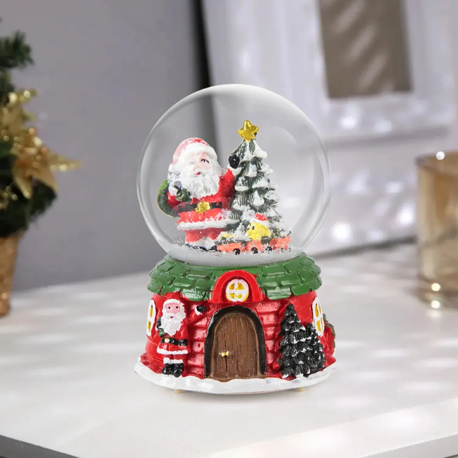 Father Christmas Music Snow Globe Ornament by Julian Charles