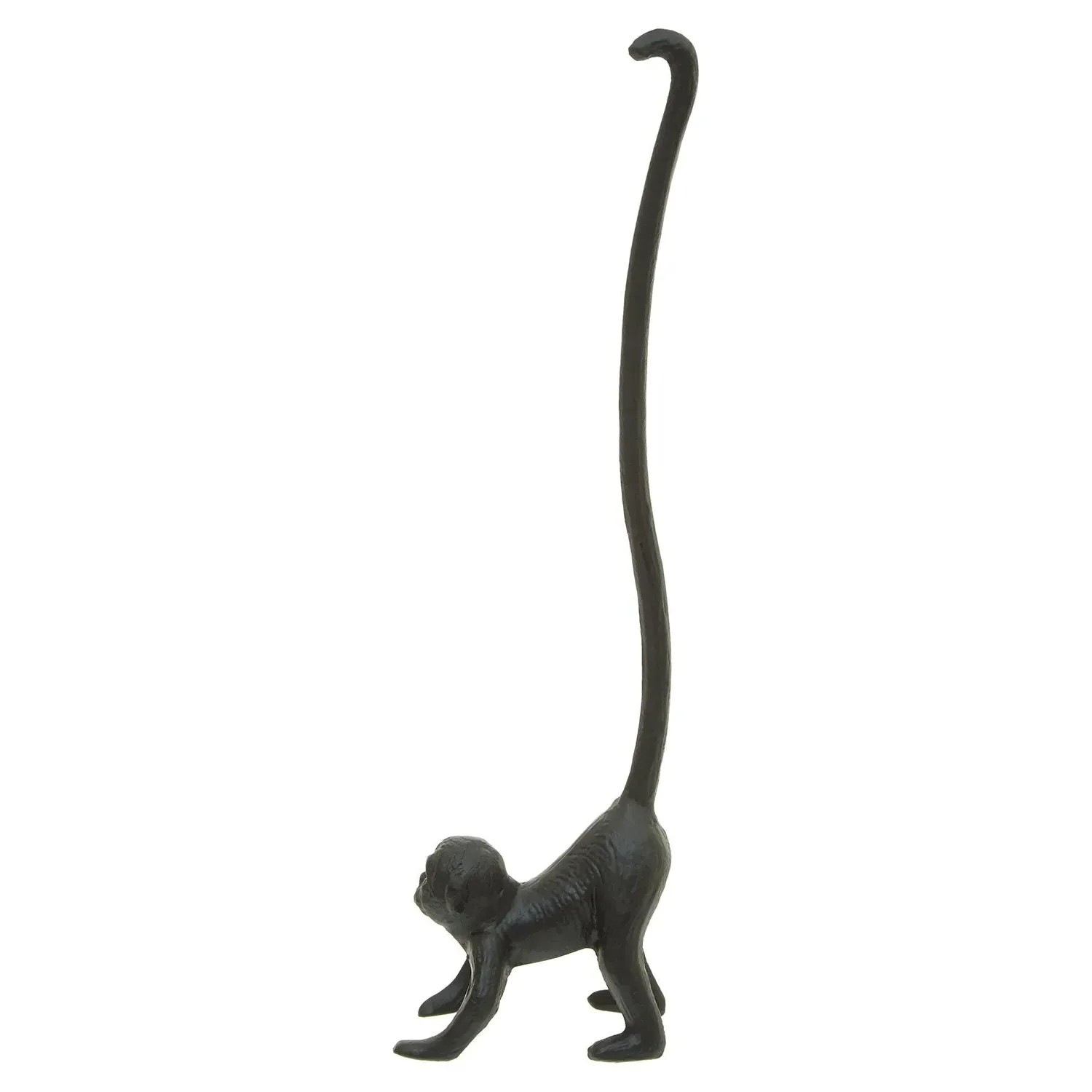 Fauna Monkey Toilet Roll Holder - Black, Metal alternate view