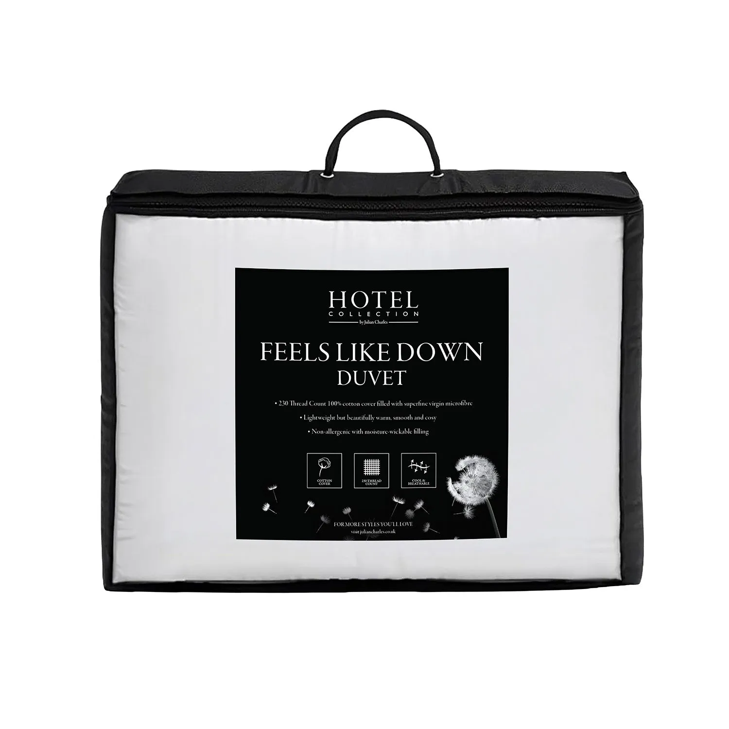 Feels Like Down Hotel Collection Single 4.5 Tog Duvet - White, Cotton alternate view