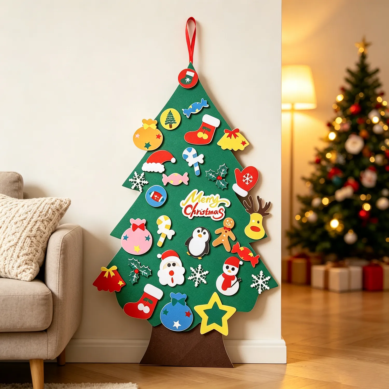 Felt Christmas Tree with Detachable Ornaments - Multi by Julian Charles, image 2