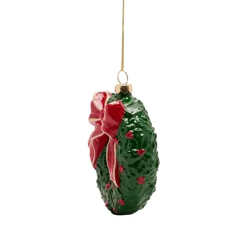 Festive Wreath Christmas Tree Decoration - Green by Julian Charles, image 2