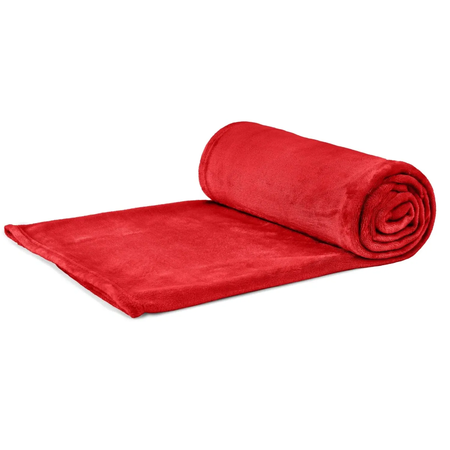 Fleece Blanket Throw - Red, Polyester