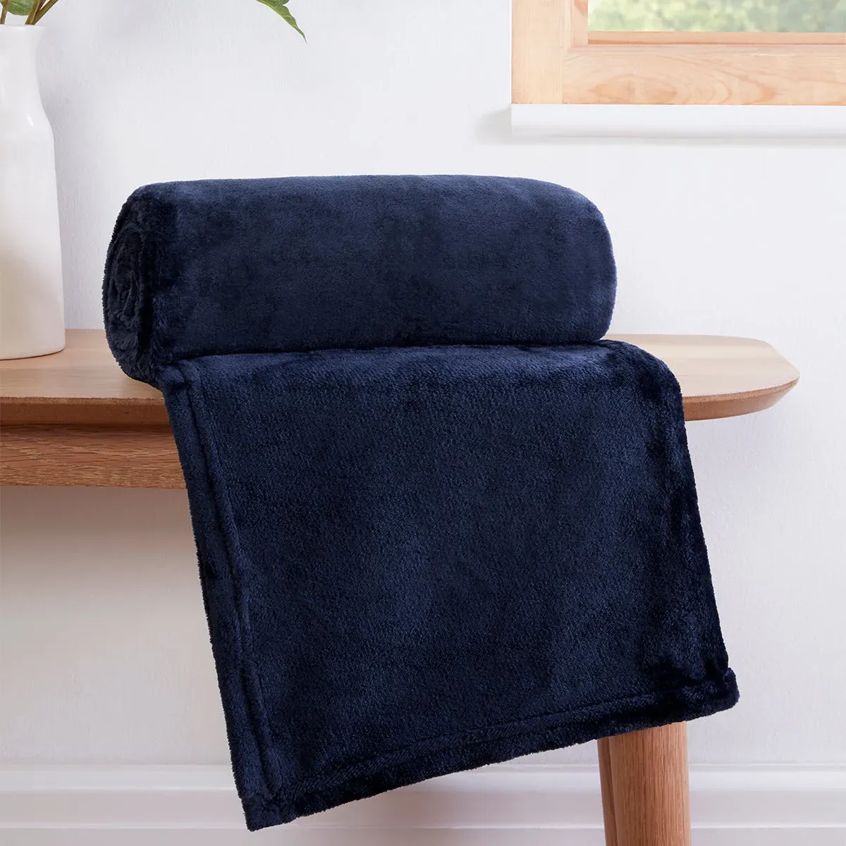 Fleece Throw Blanket - Navy, Soft Fleece