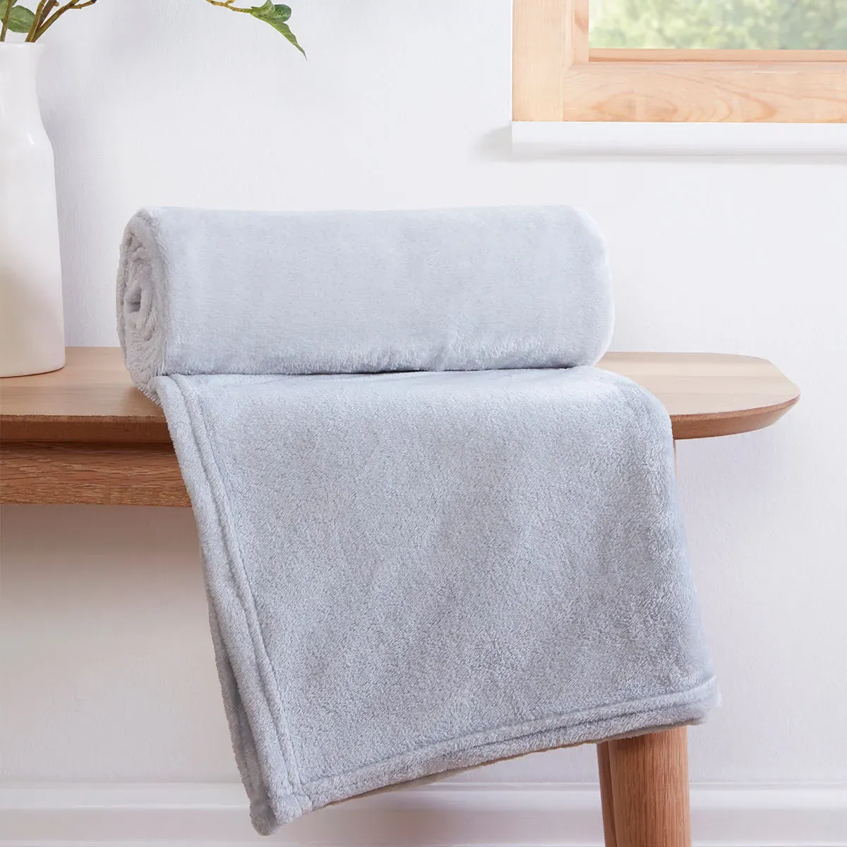 Fleece Throw Blanket - Silver, Soft Fleece