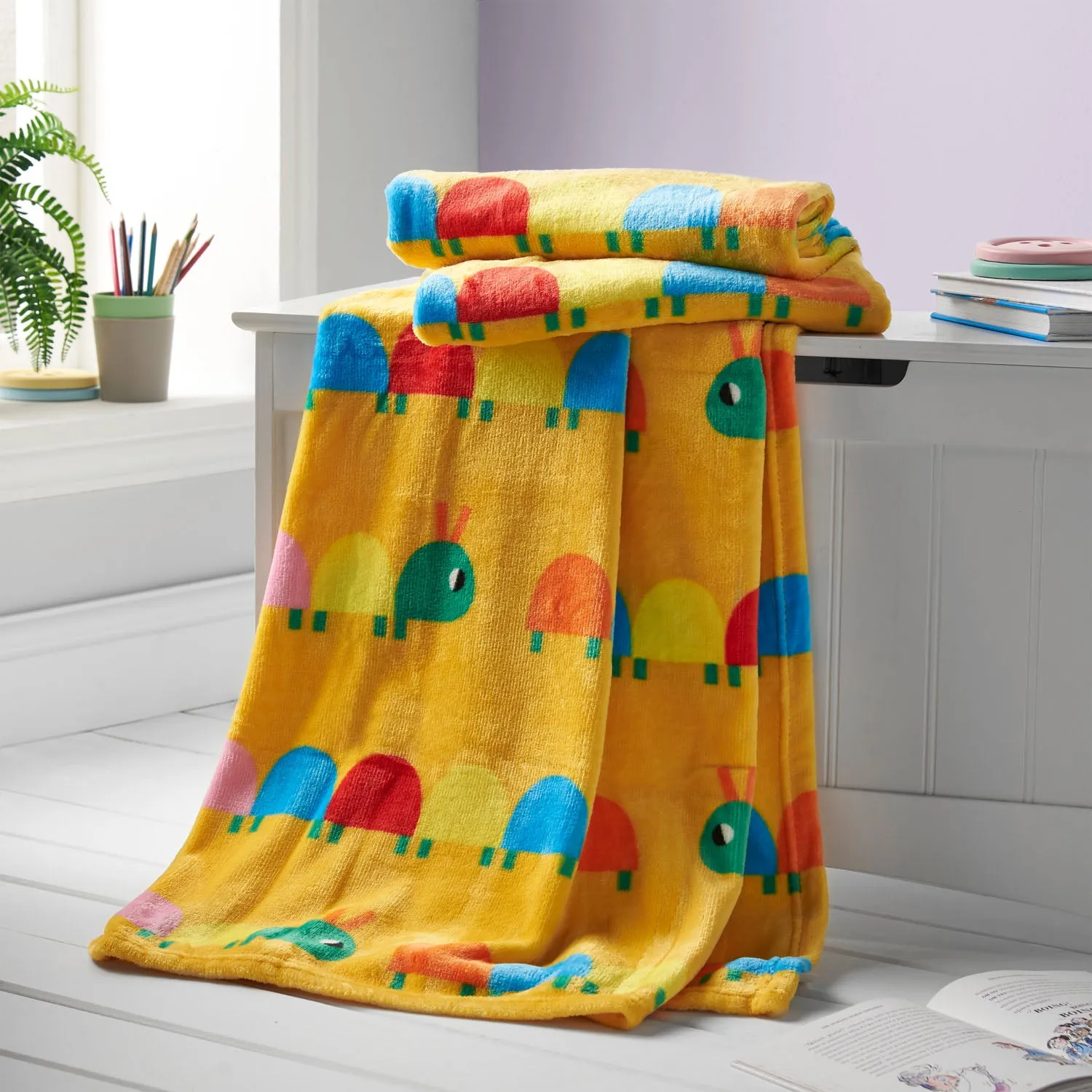 Fleece Throw Blanket - Yellow