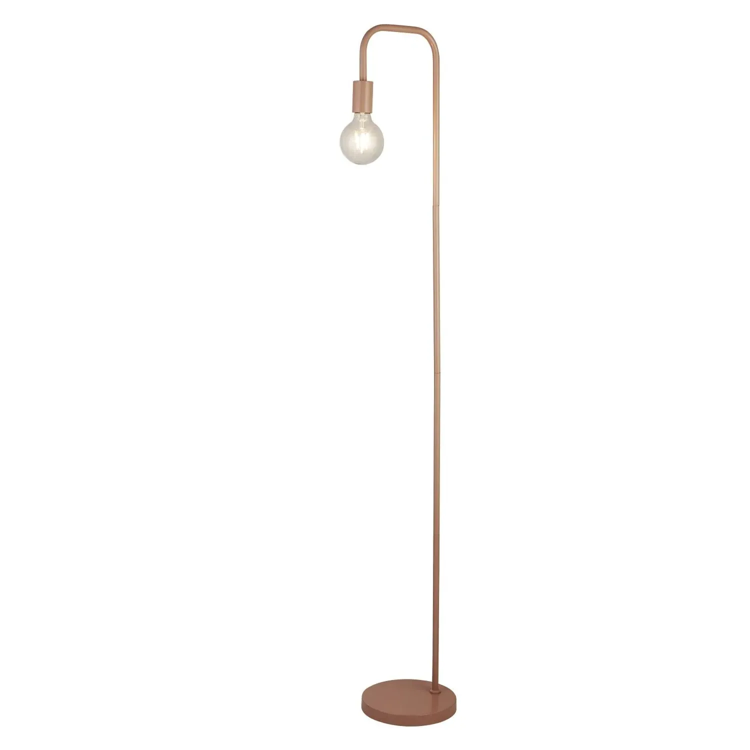 Floor Lamp with Overhanging Bulb - Matt Pink product