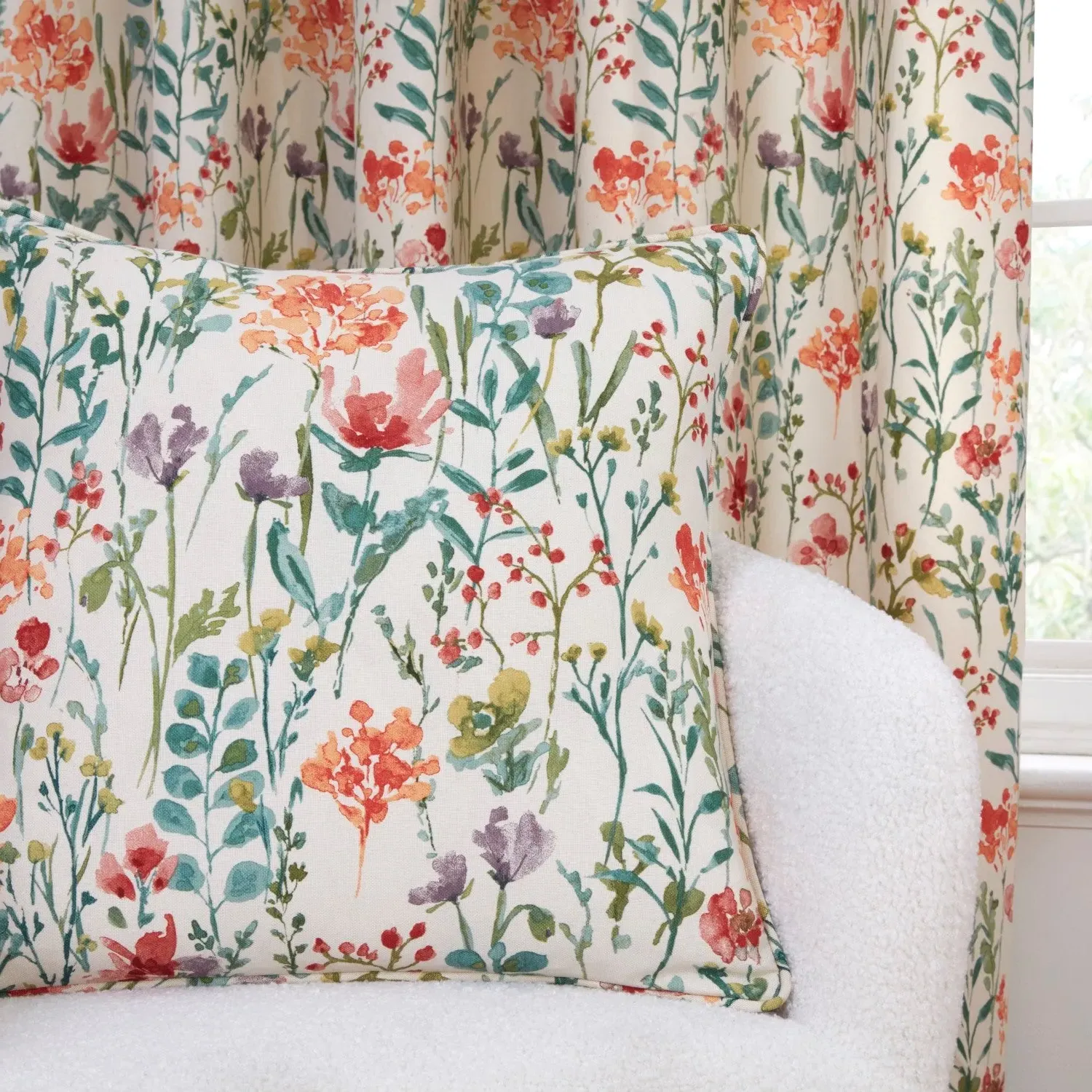 Floral Cushion Cover - Multi, Watercolour Print