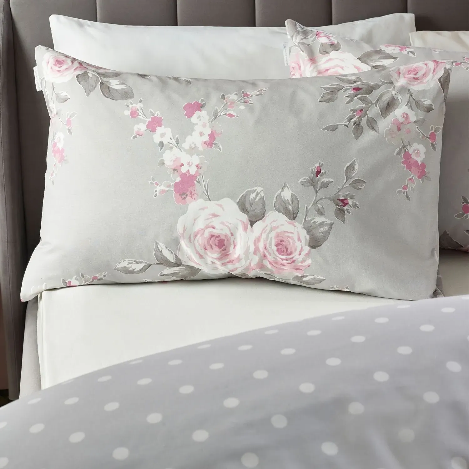 Floral Duvet Set Reversible - Grey, Cotton image