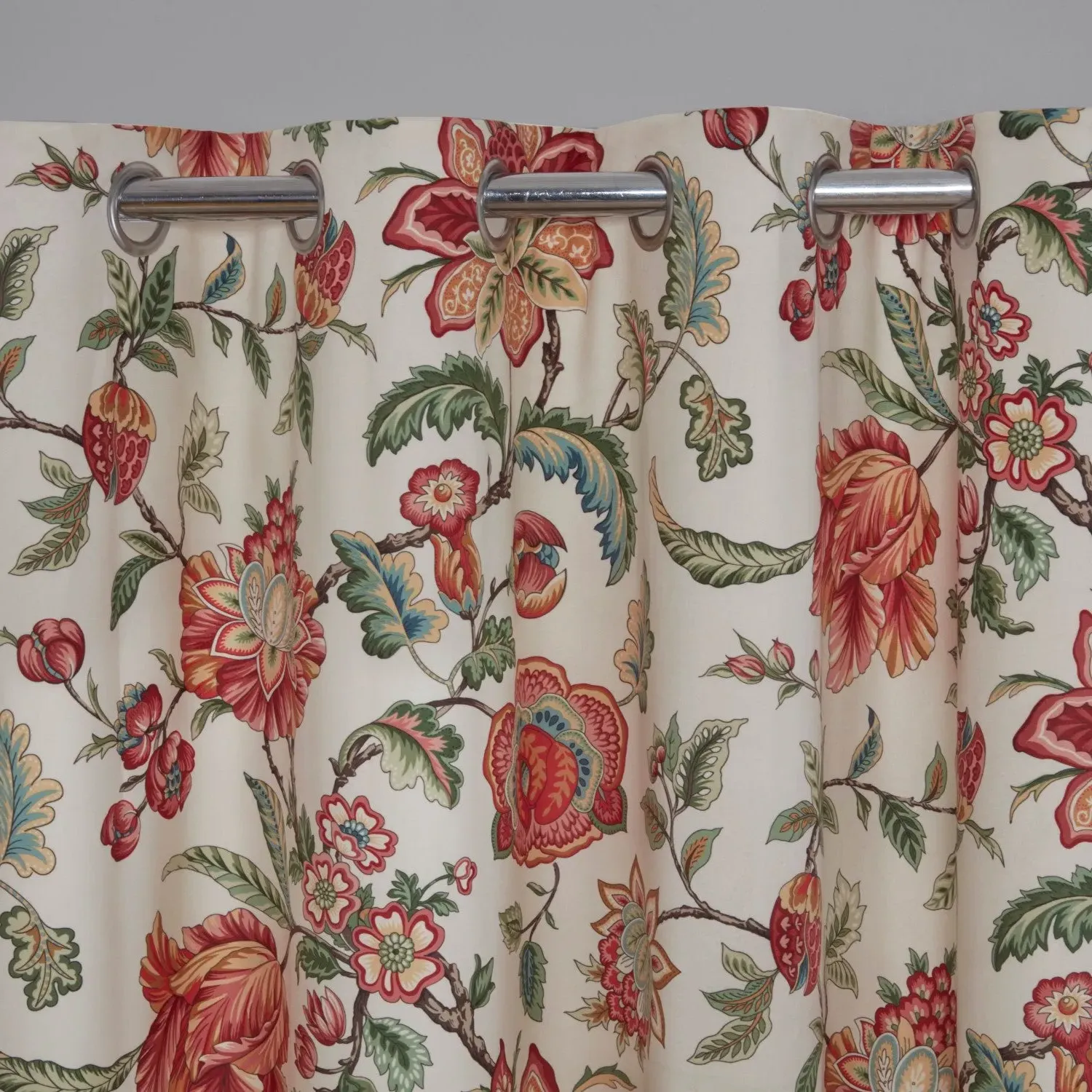 Floral Eyelet Curtains - Multi, Velvet