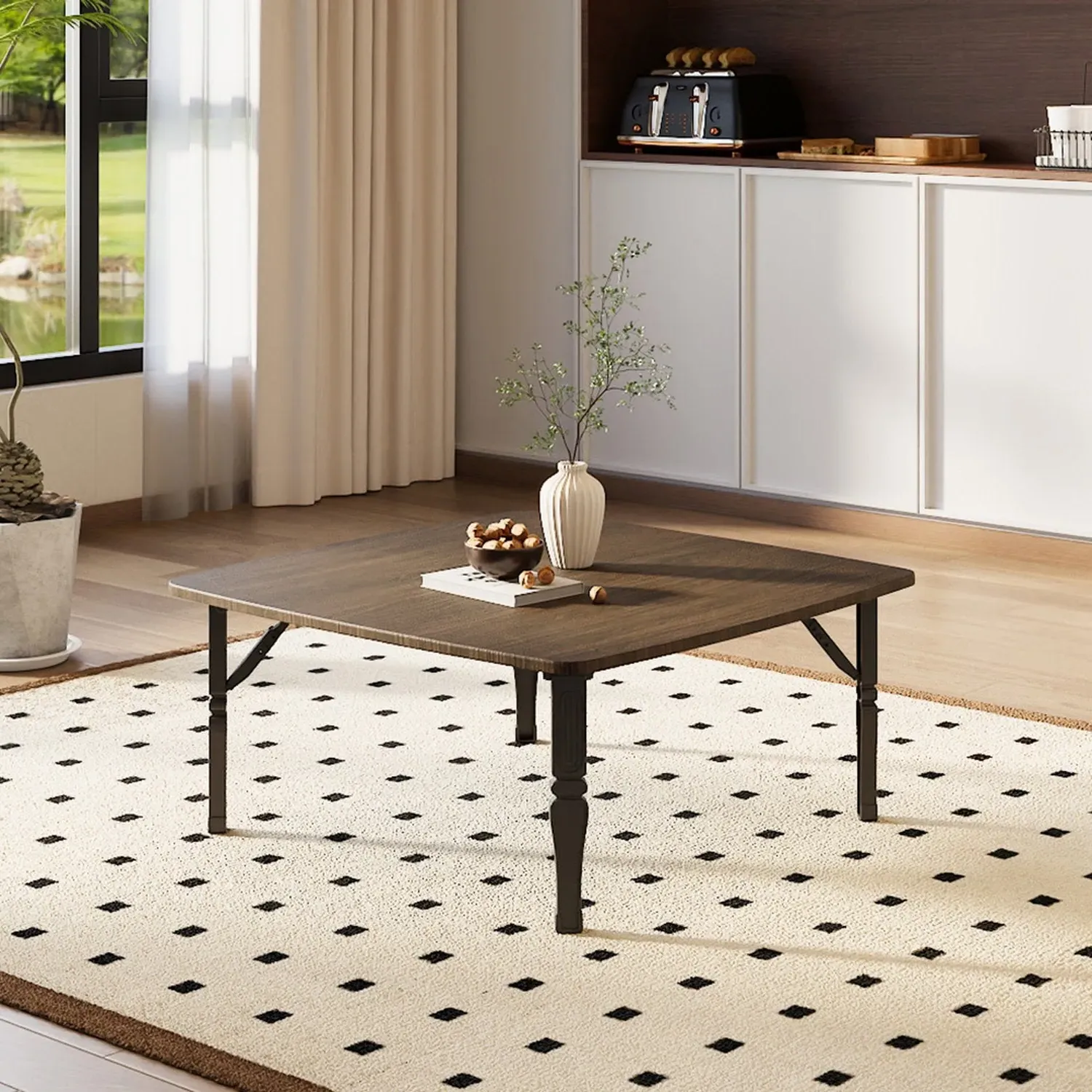 Foldable Coffee Table - Brown, MDF by Julian Charles, alternate view