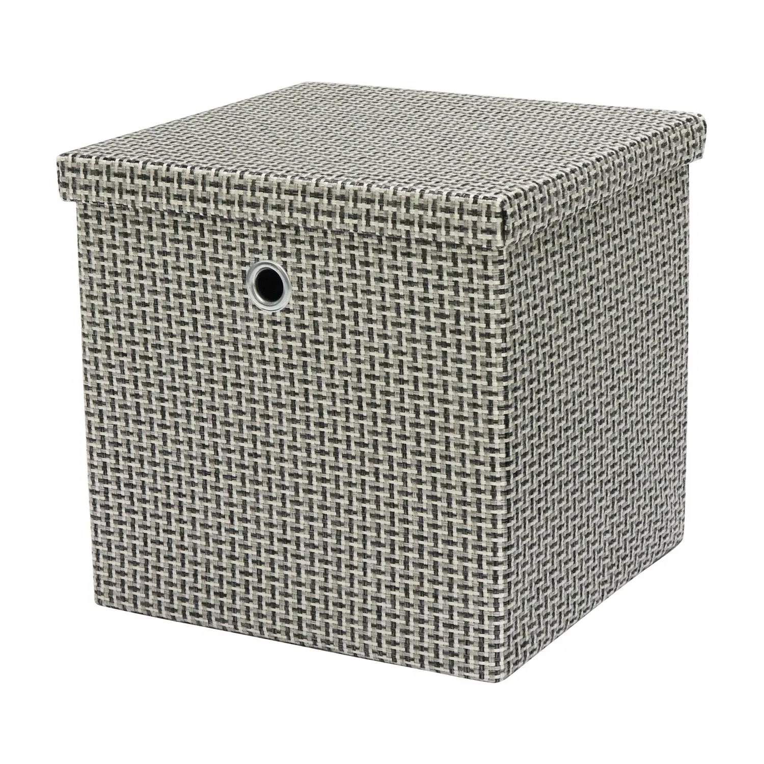 Foldable Storage Box with Lid - Grey, Fabric