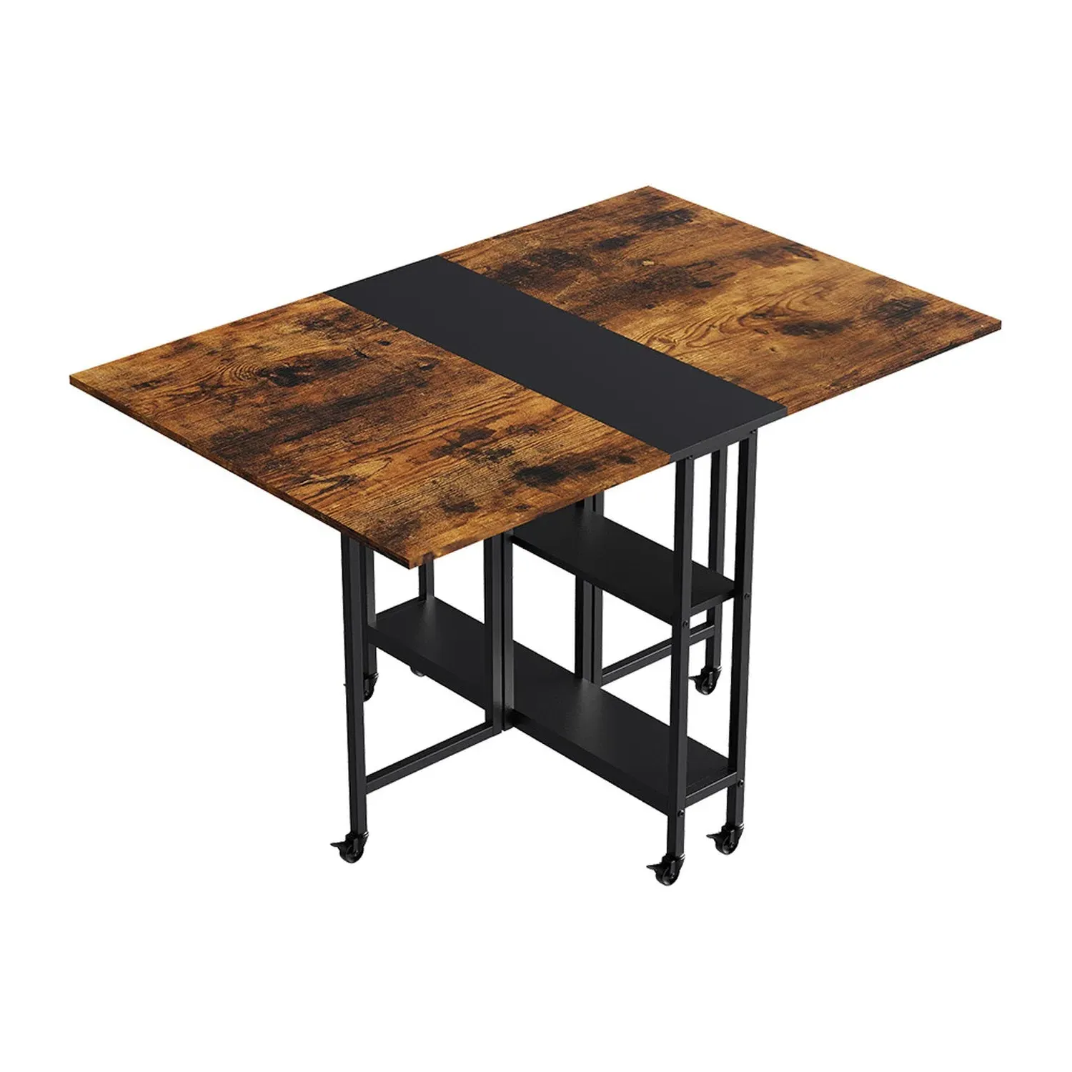 Folding Dining Table Extendable with Storage - Black, Wood by Julian Charles
