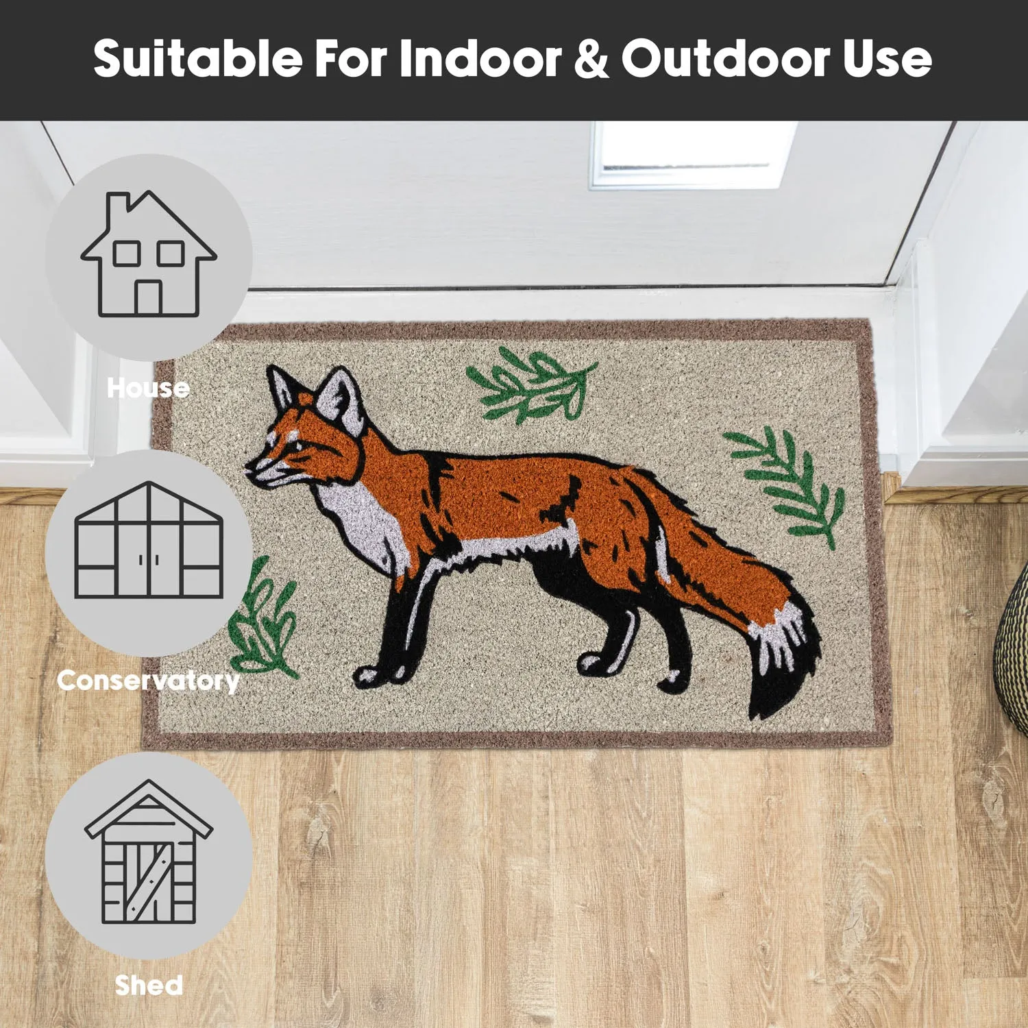 Fox Eco-Friendly Latex Backed Coir Entrance Doormat alternate view