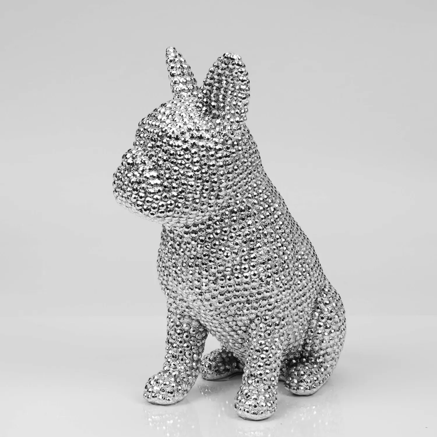 French Bulldog Figurine with Diamante - Silver image