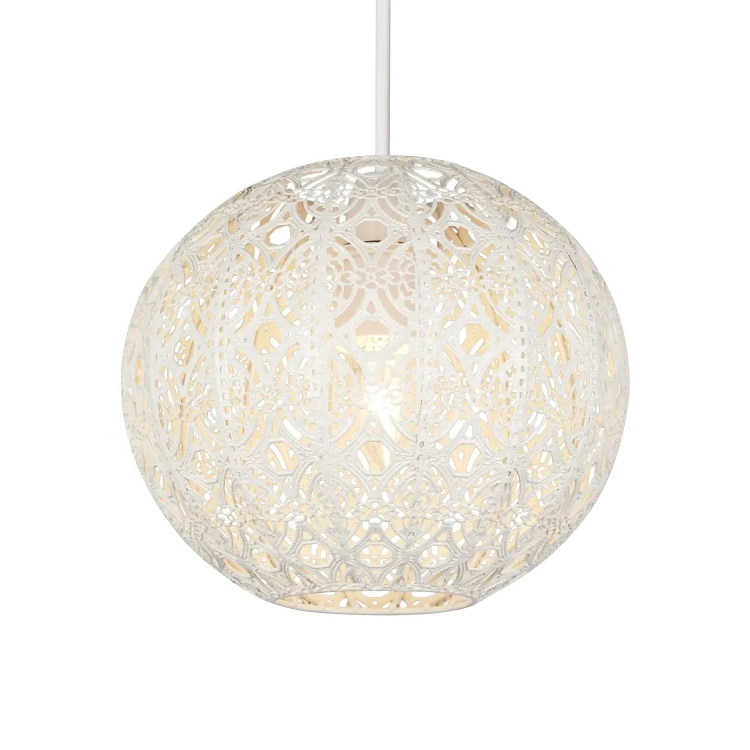 Fretwork Globe Light Shade - Cream, Mild Steel product