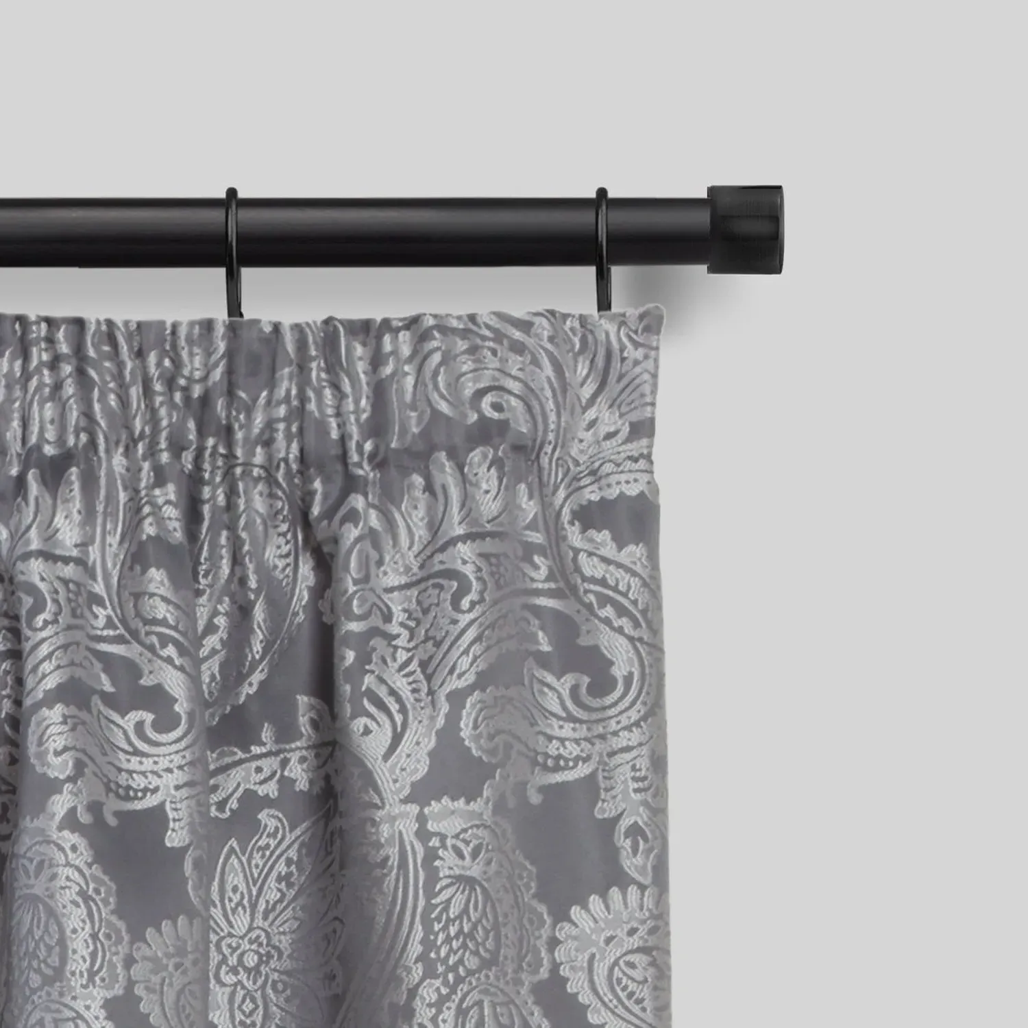 Full Stop Extendable Curtain Pole with Rings 1.2-2.1m - Black product
