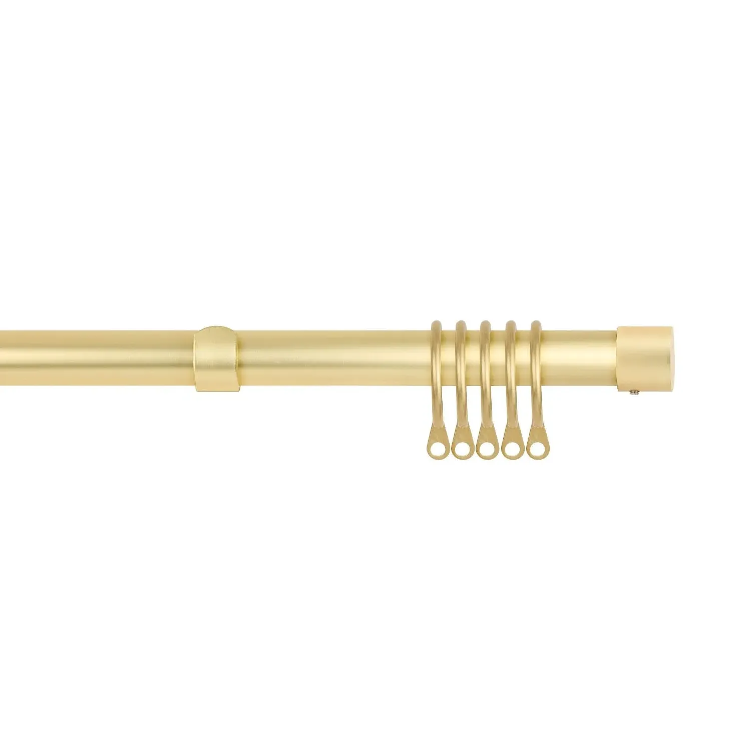 Full Stop Extendable Curtain Pole with Rings 1.2-2.1m - Matt Gold product