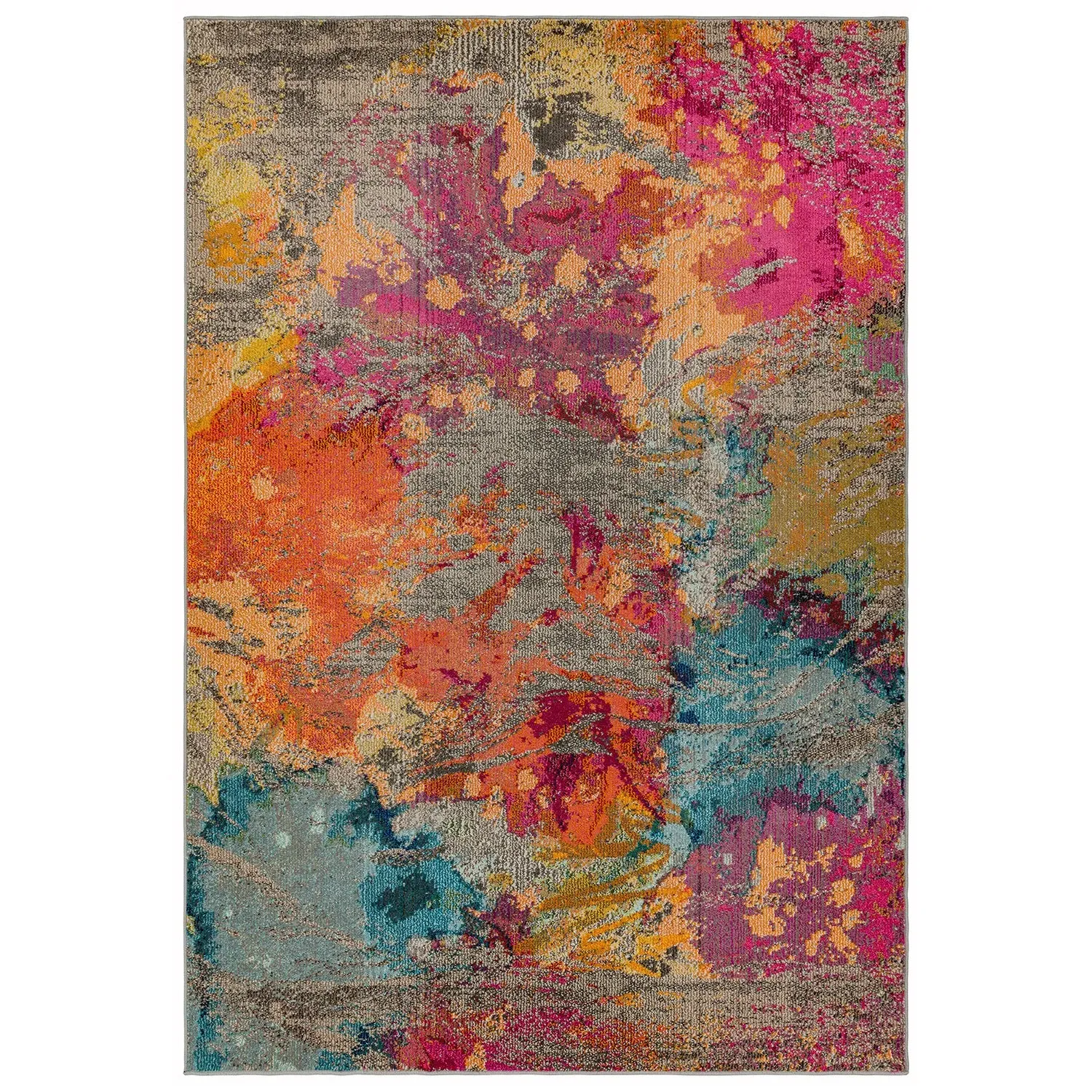 Galactic Area Rug with Abstract Design - Multi