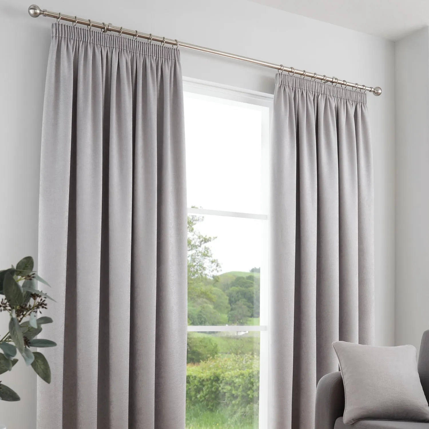 Galaxy Pencil Pleat Dim Out Curtains - Silver Grey product