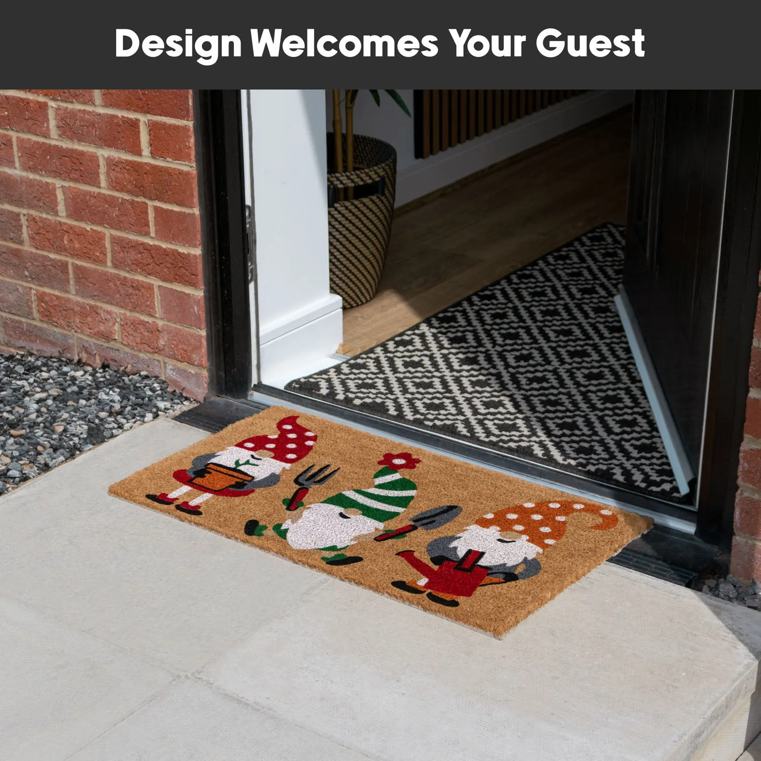 Gardening Gonks Coir Entrance Doormat - Brown alternate view