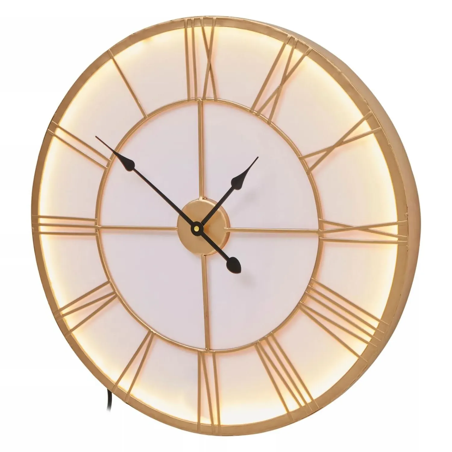 LED Wall Clock with Lighting - Gold, Metal product