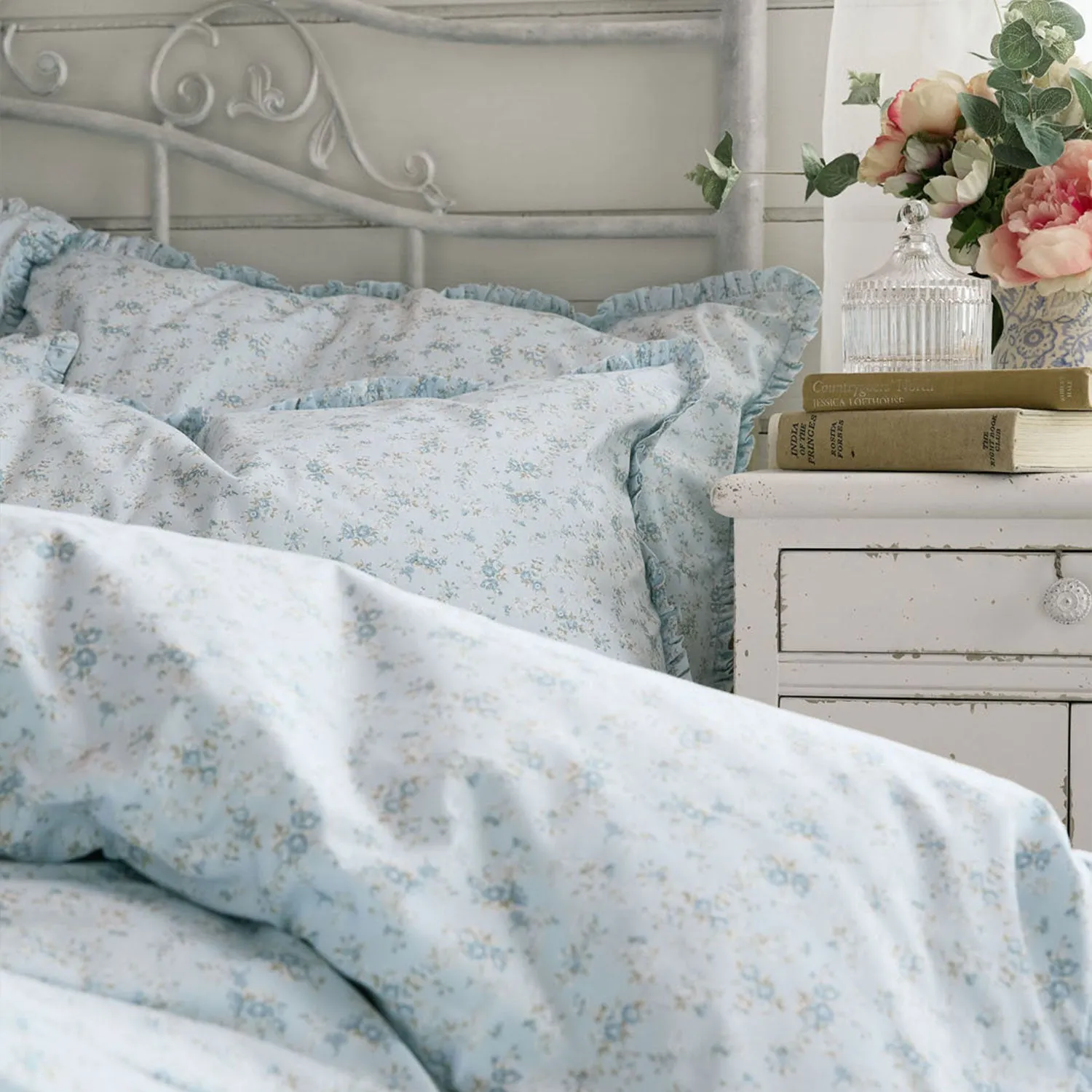 Georgie Ditsy Shabby Chic by Rachel Ashwell Single Duvet Set - Blue, Cotton alternate view