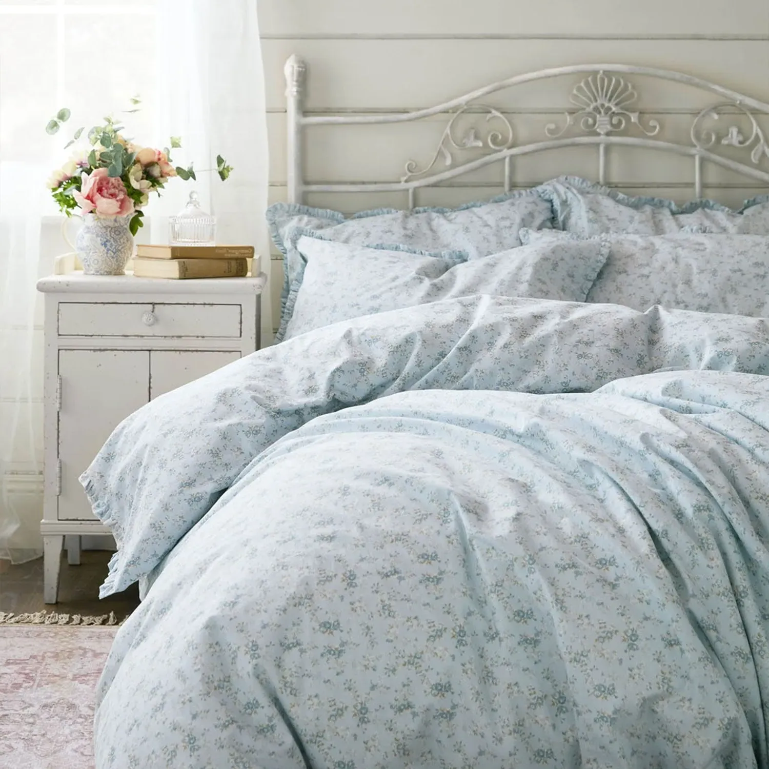 Georgie Ditsy Shabby Chic by Rachel Ashwell Single Duvet Set - Blue, Cotton product
