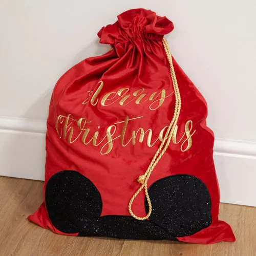 Gift Sack with Drawstring - Red, Velvet