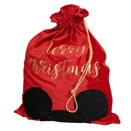 Gift Sack with Drawstring - Red, Velvet