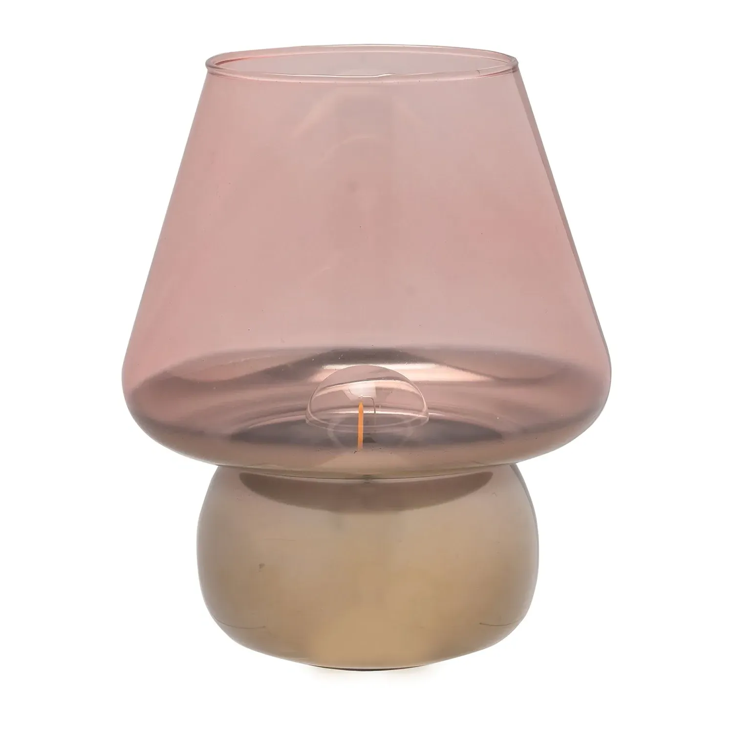 Glass LED Lamp with Retro Design - Pink, Glass