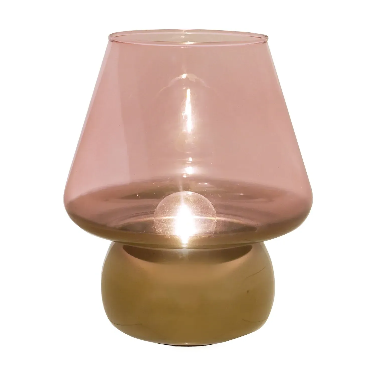 Glass LED Lamp with Retro Design - Pink, Glass