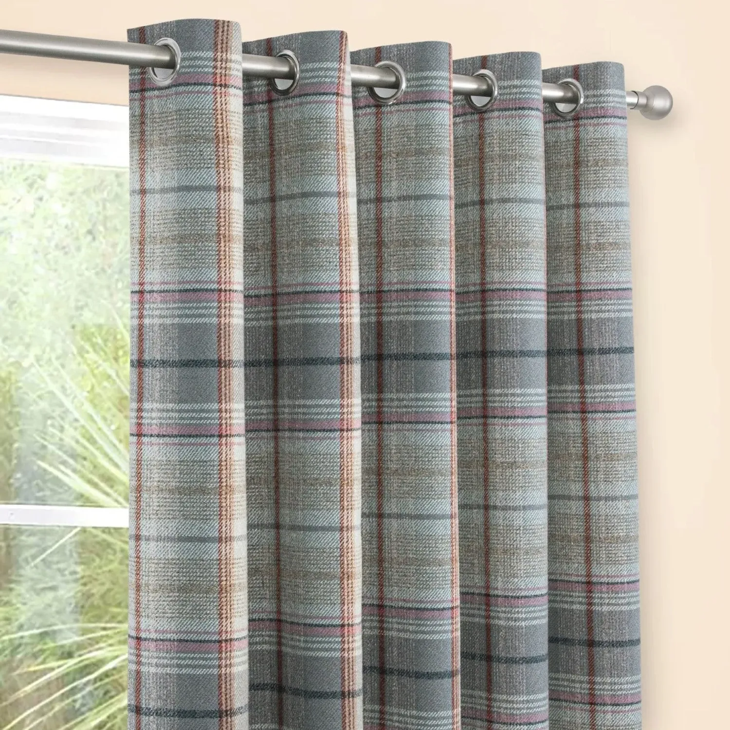 Gleneagles Tartan Blackout Eyelet Curtains - Blue, W117 x L137cm alternate view