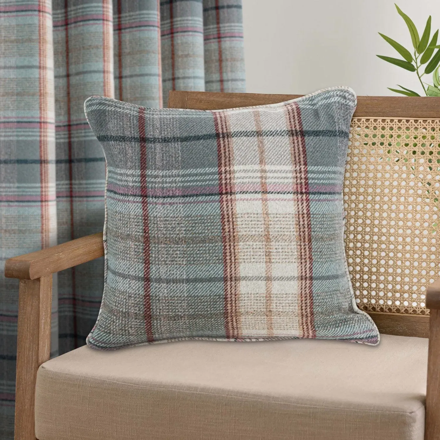 Gleneagles Tartan Steel Cushion Cover - Blue product